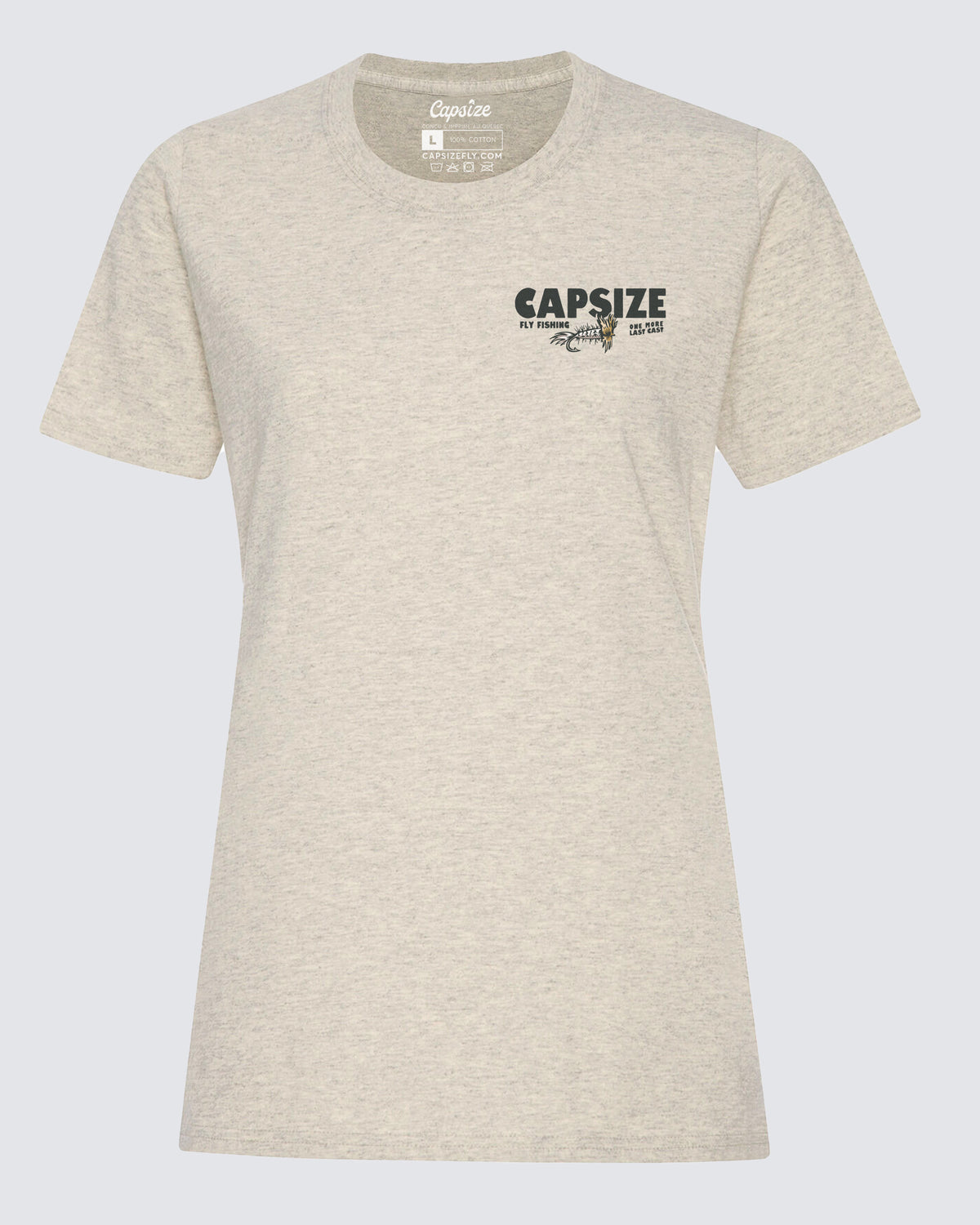 Women Fly Fishing T-Shirt | Bomber Fly Oatmeal