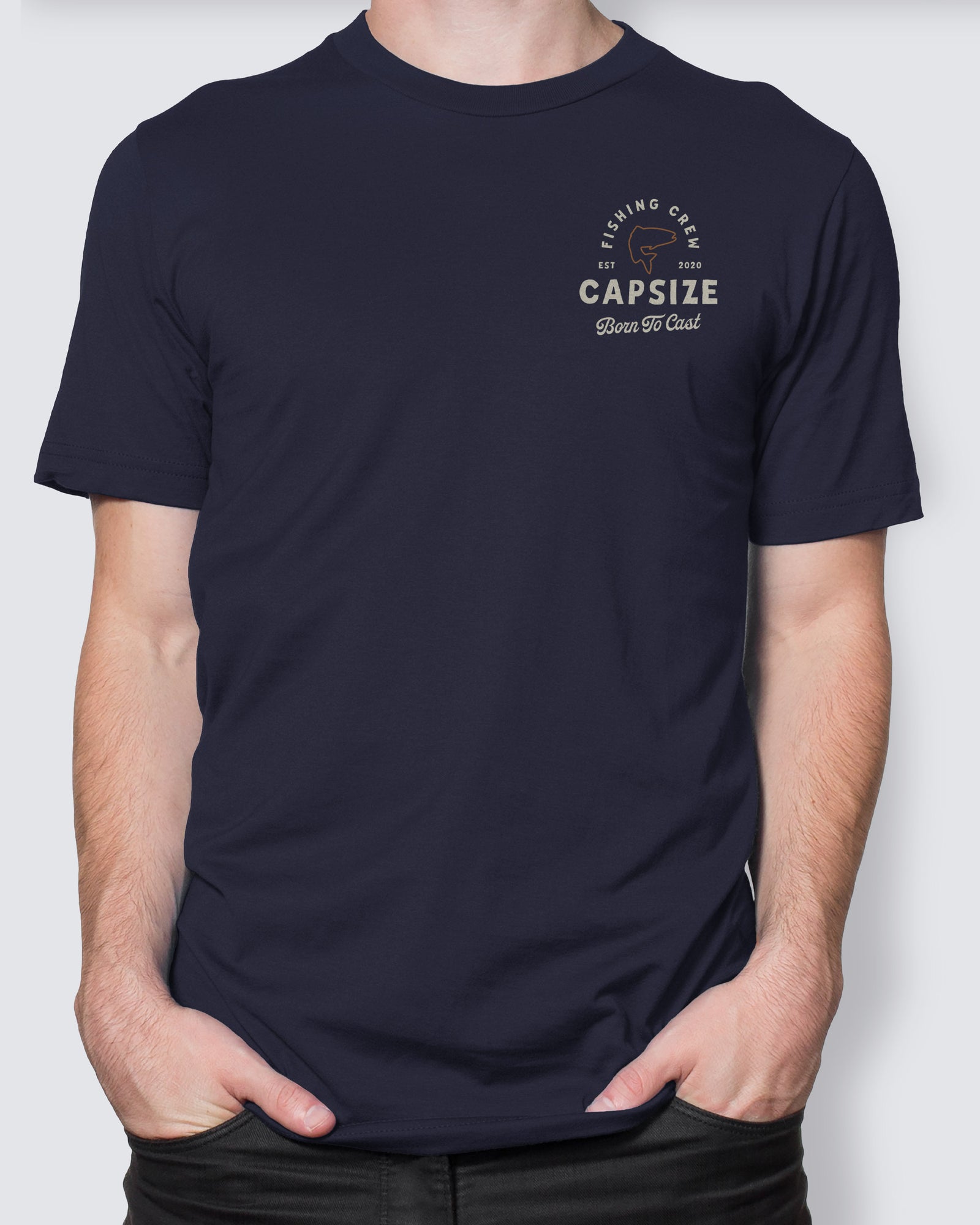 Fly Fishing T-Shirt | Born To Cast Navy - Capsize Fly Fishing