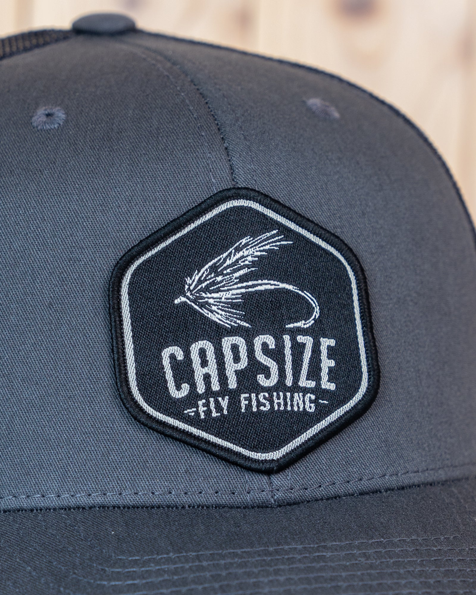 Fly Fishing Hat | Dry Fly Charcoal Trucker - Capsize Fly Fishing