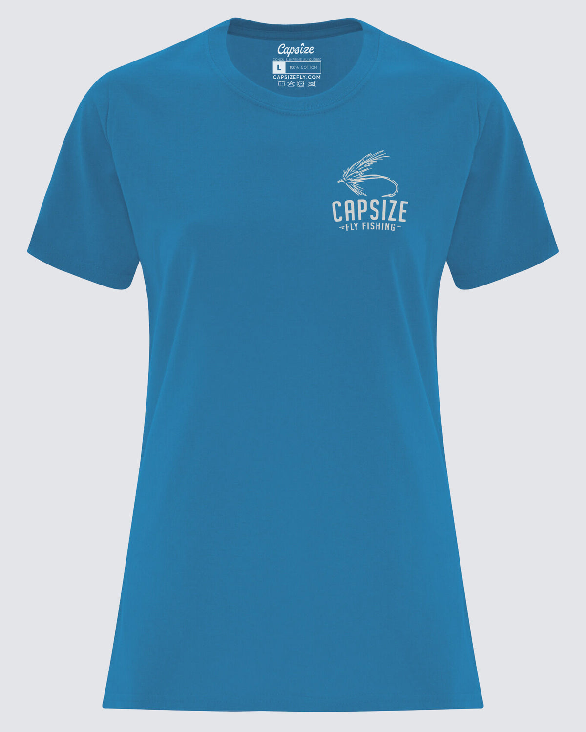 Women Fly Fishing T-Shirt | Dry Fly Sapphire