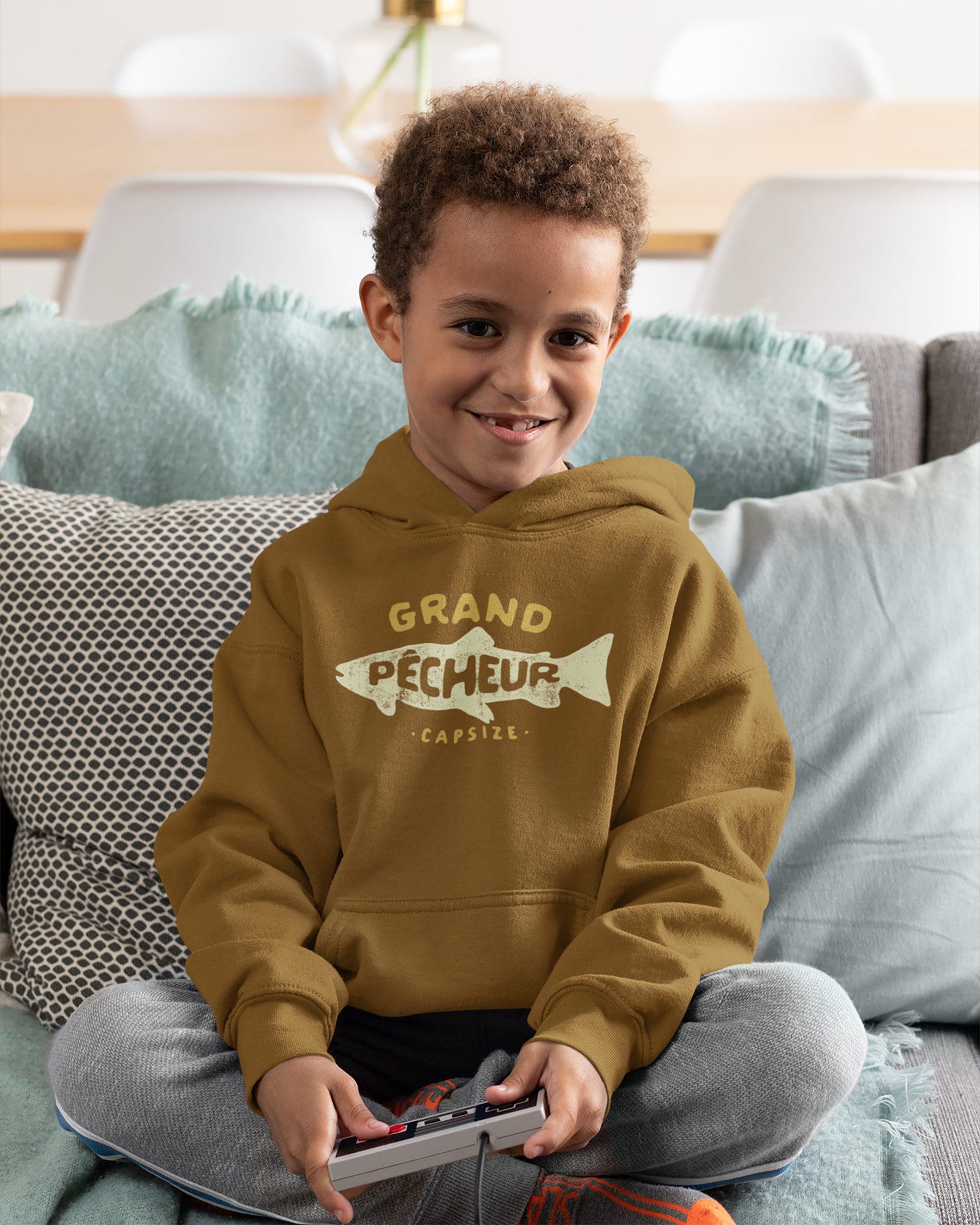 Kids Fishing Hoodie | Grand Pêcheur Caramel