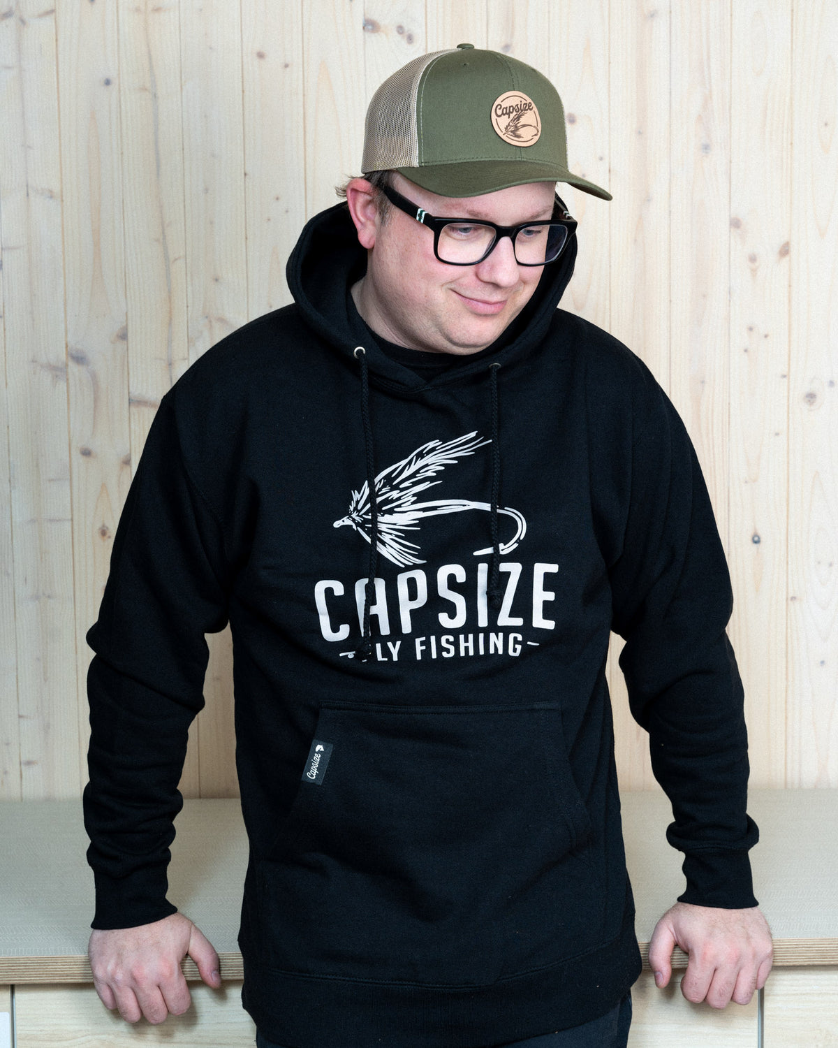 Fly Fishing Hat | Leather Fly Olive Trucker - Capsize Fly Fishing