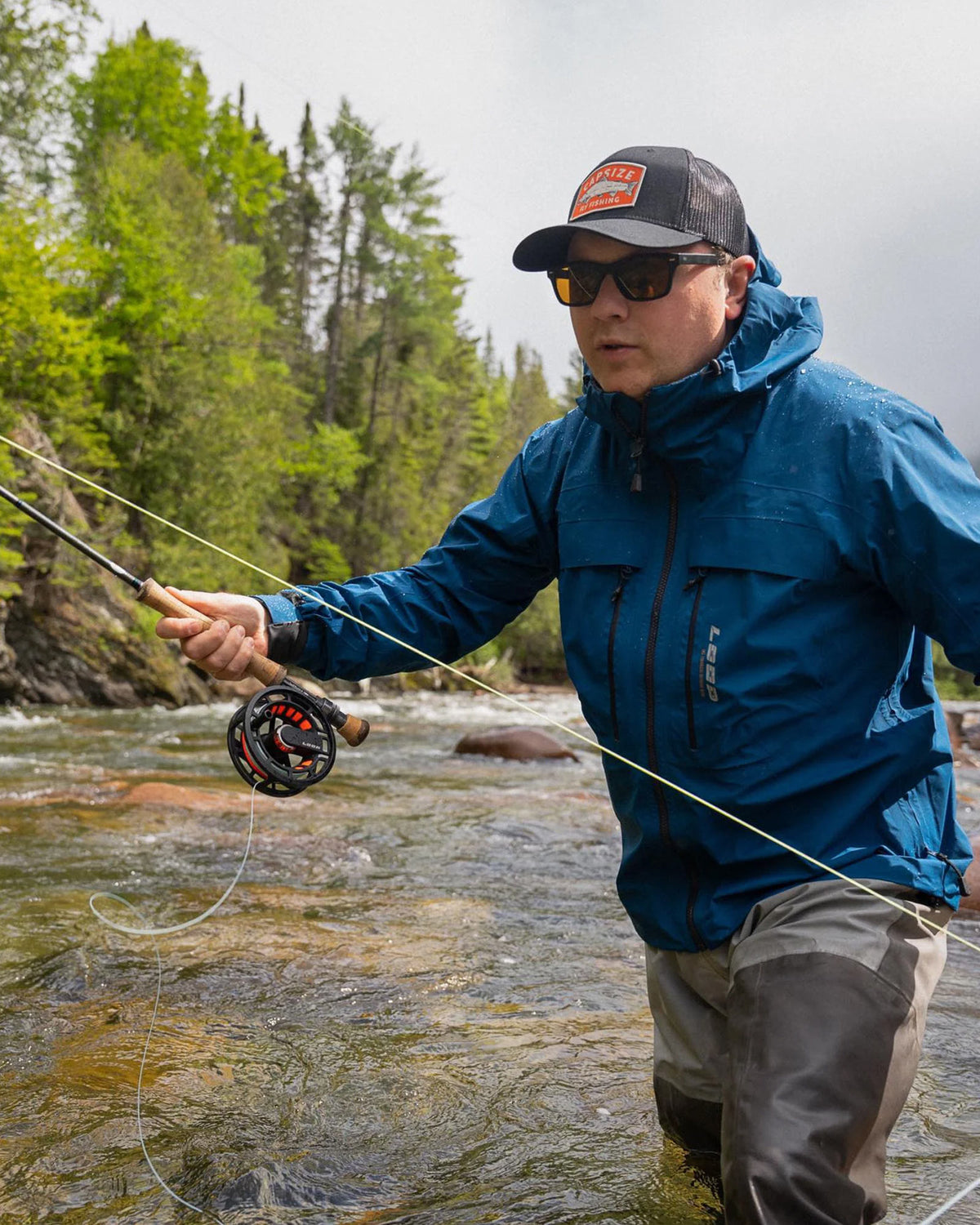 Fly Fishing Hat | Salmon Patch Black Trucker - Capsize Fly Fishing