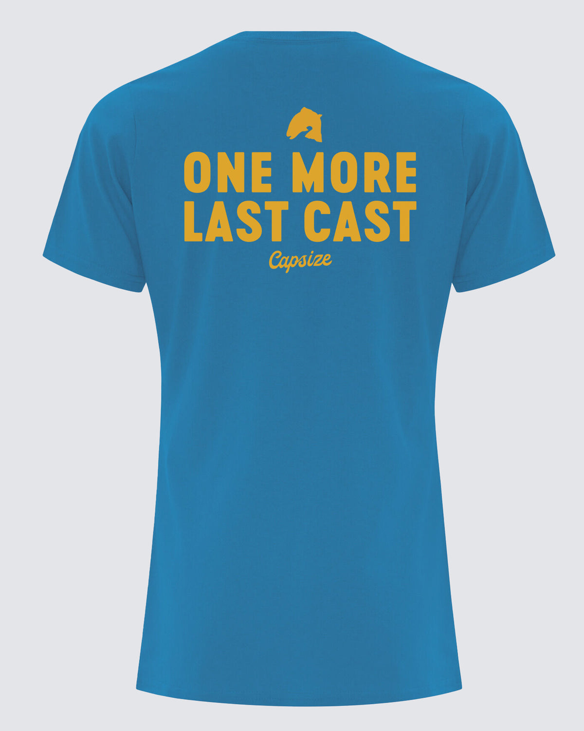 Women Fly Fishing T-Shirt | One More Last Cast Sapphire