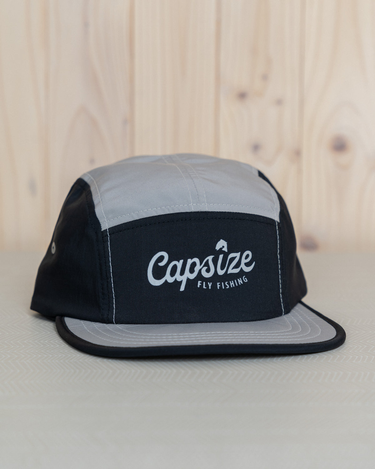 Fly Fishing Hat | Capsize Packable Black & Silver Camper Cap