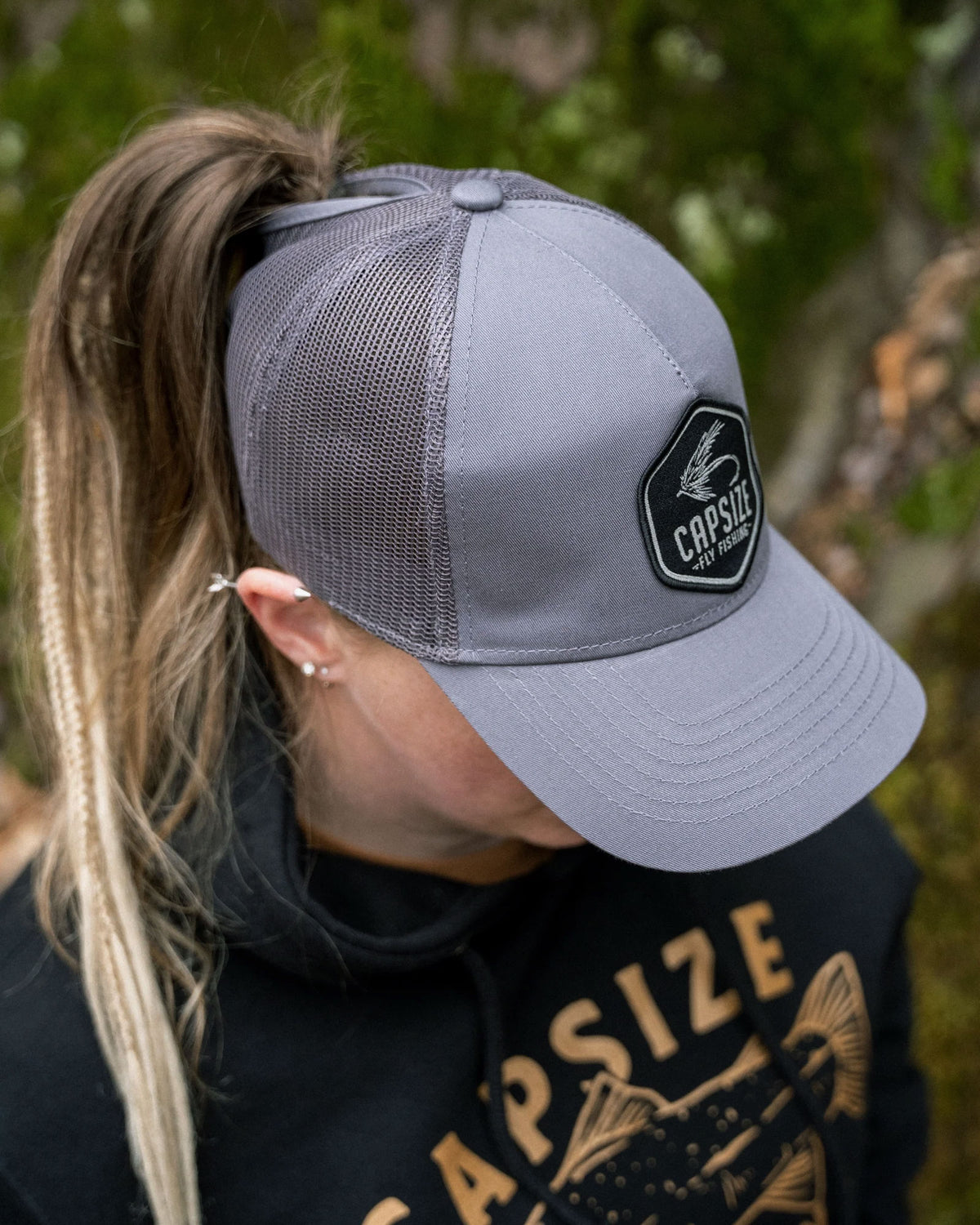 Women Fishing Hat | Dry Fly Ponytail Trucker - Capsize Fly Fishing