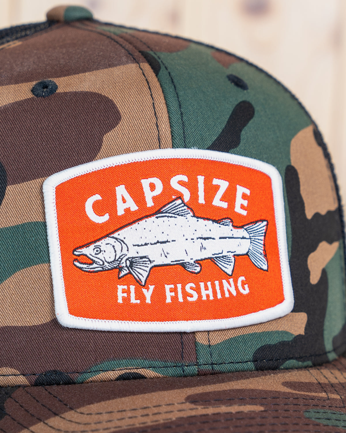 Fly Fishing Hat | Salmon Patch Camo Trucker - Capsize Fly Fishing