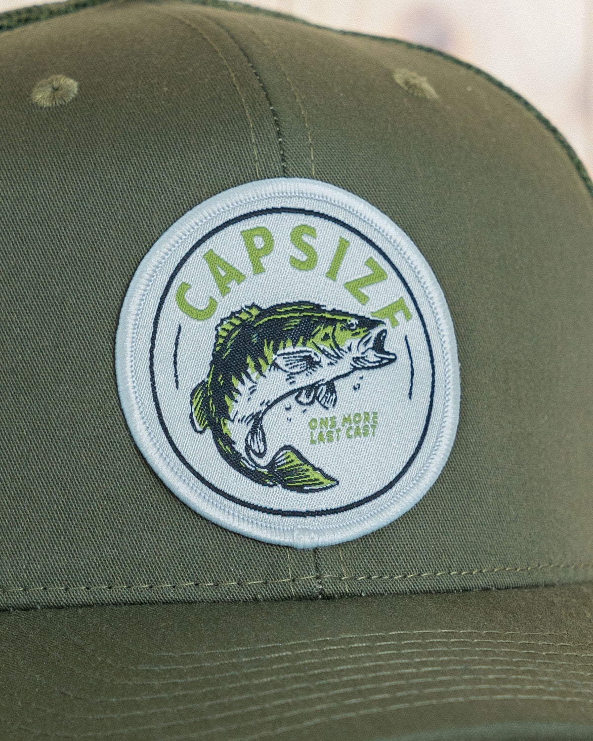 Fly Fishing Hat | Topwater Bass Olive Trucker - Capsize Fly Fishing