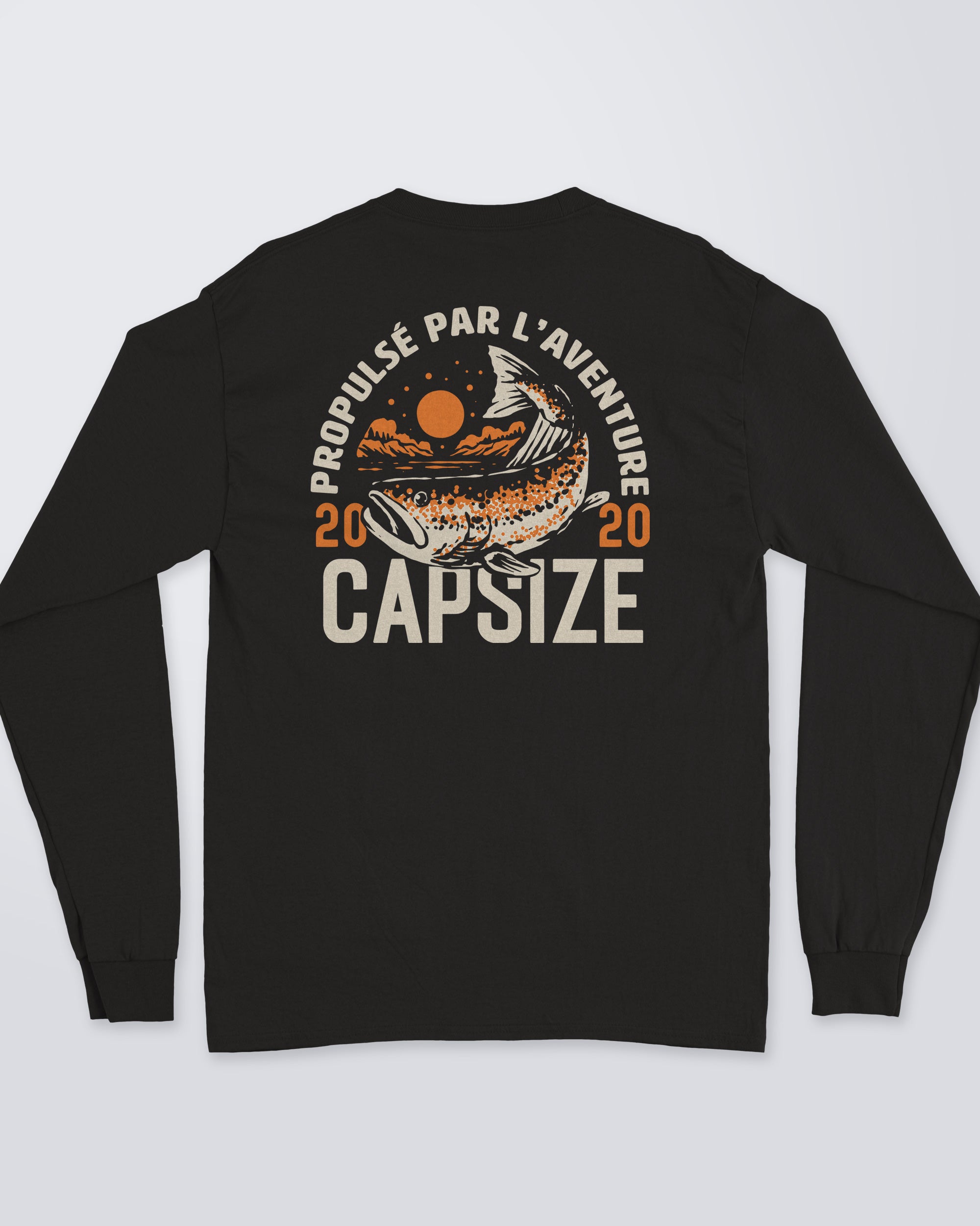 Fly Fishing Long Sleeve T-Shirt | Autumn Salmon Black