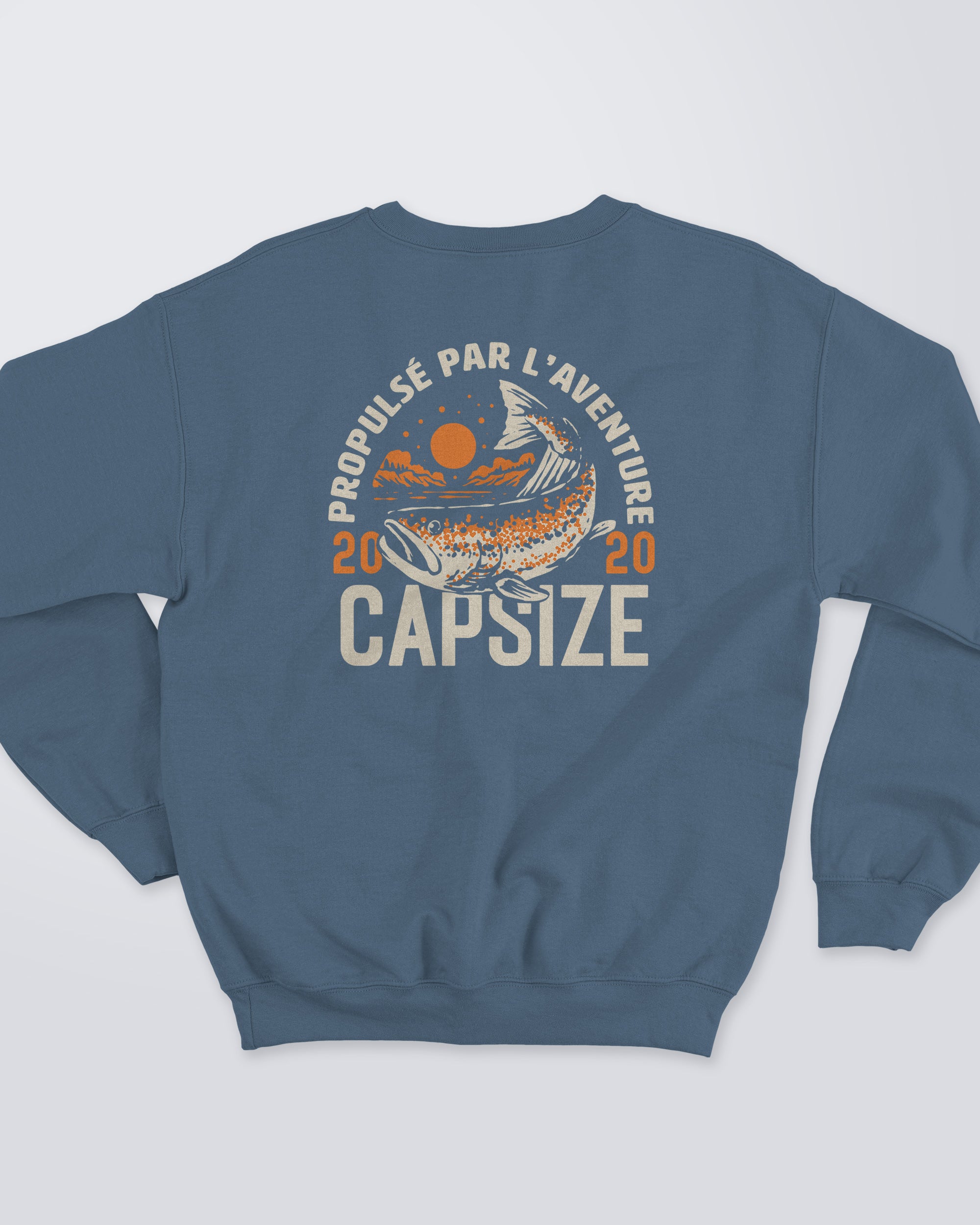 Fly Fishing Sweatshirt | Autumn Salmon Indigo Blue