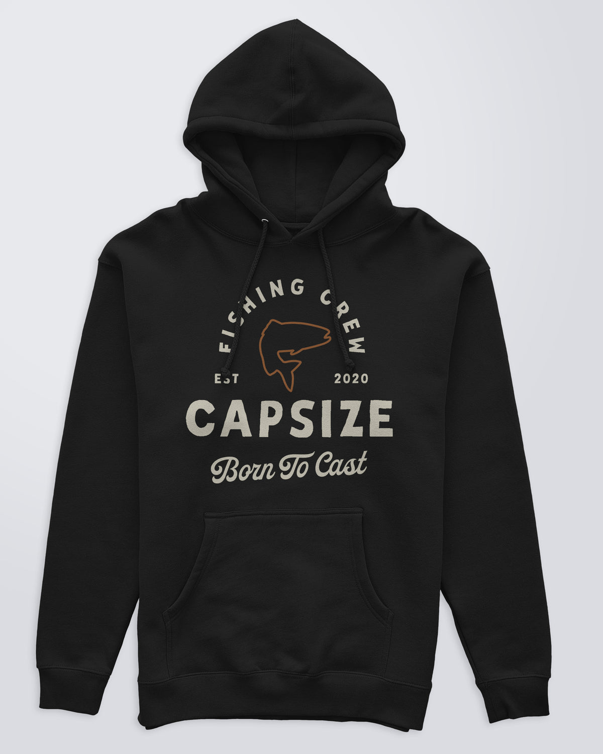 Hoodie Pêche à la Mouche<br> Born To Cast Noir