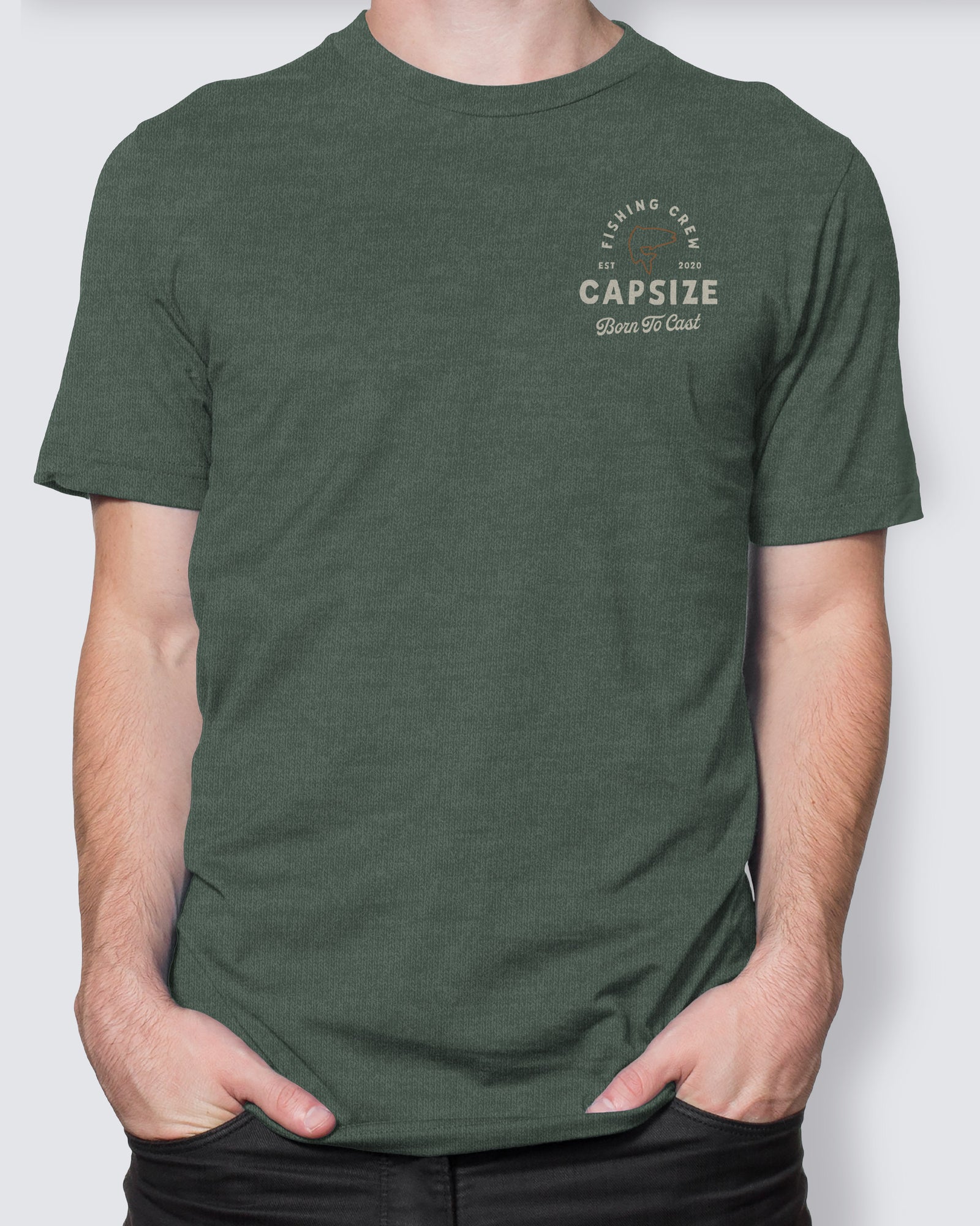 Fly Fishing T-Shirt | Born To Cast Forest Heather
