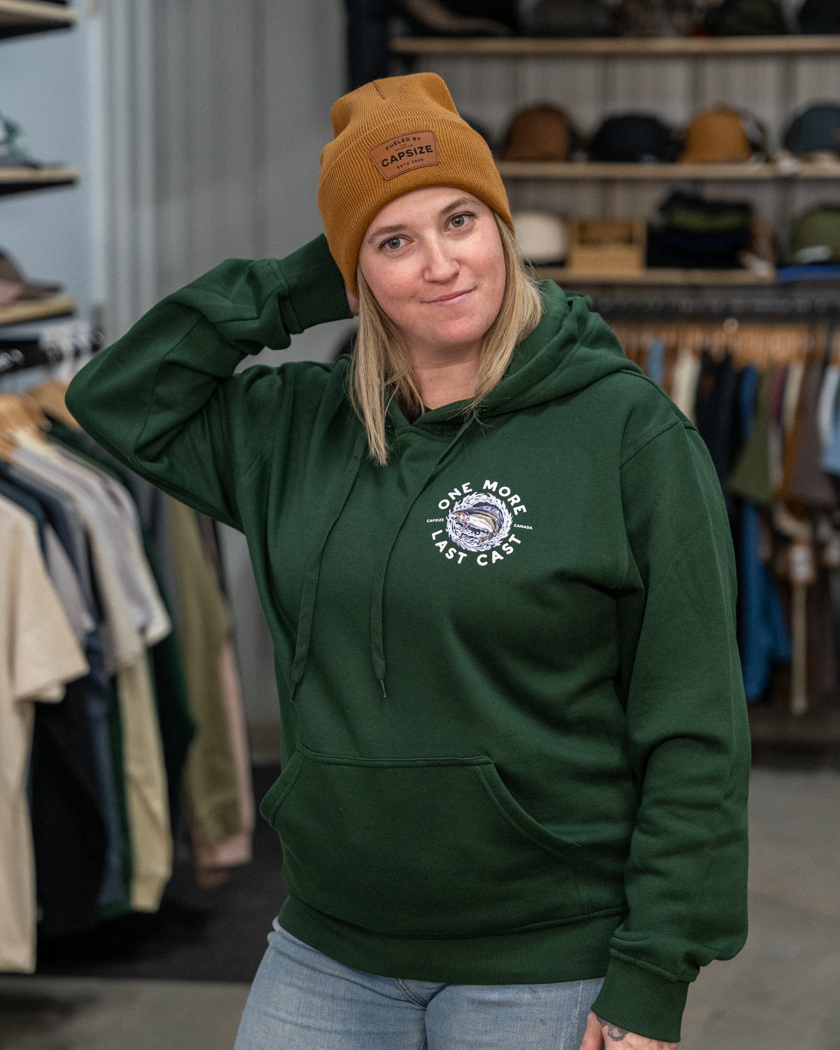 Hoodie Pêche à la Mouche&lt;br&gt; Steelhead Vert Forêt