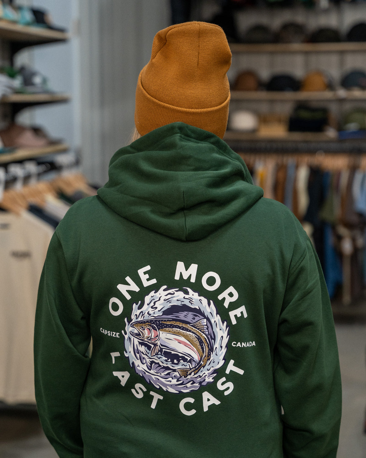 Hoodie Pêche à la Mouche&lt;br&gt; Steelhead Vert Forêt