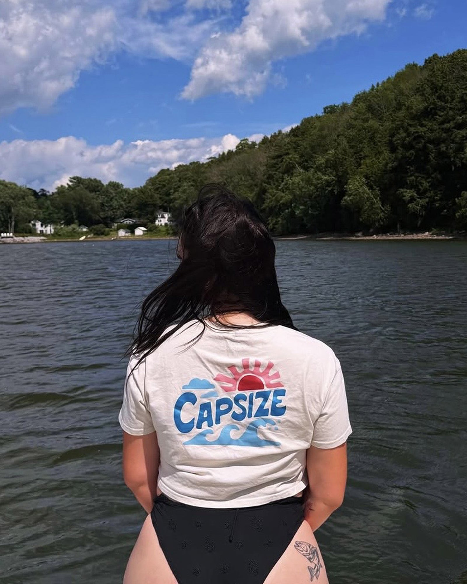 Women's T-Shirt | Surf Crop Tee Ecru - Capsize Fly Fishing