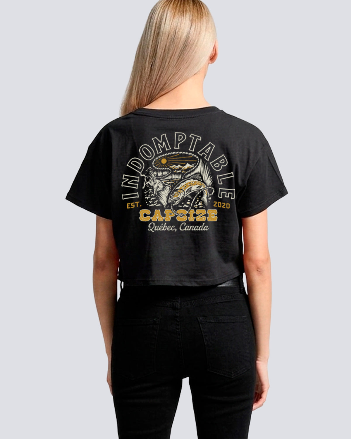 T-Shirt Femme<br> Le Crop Tee Indomptable Noir