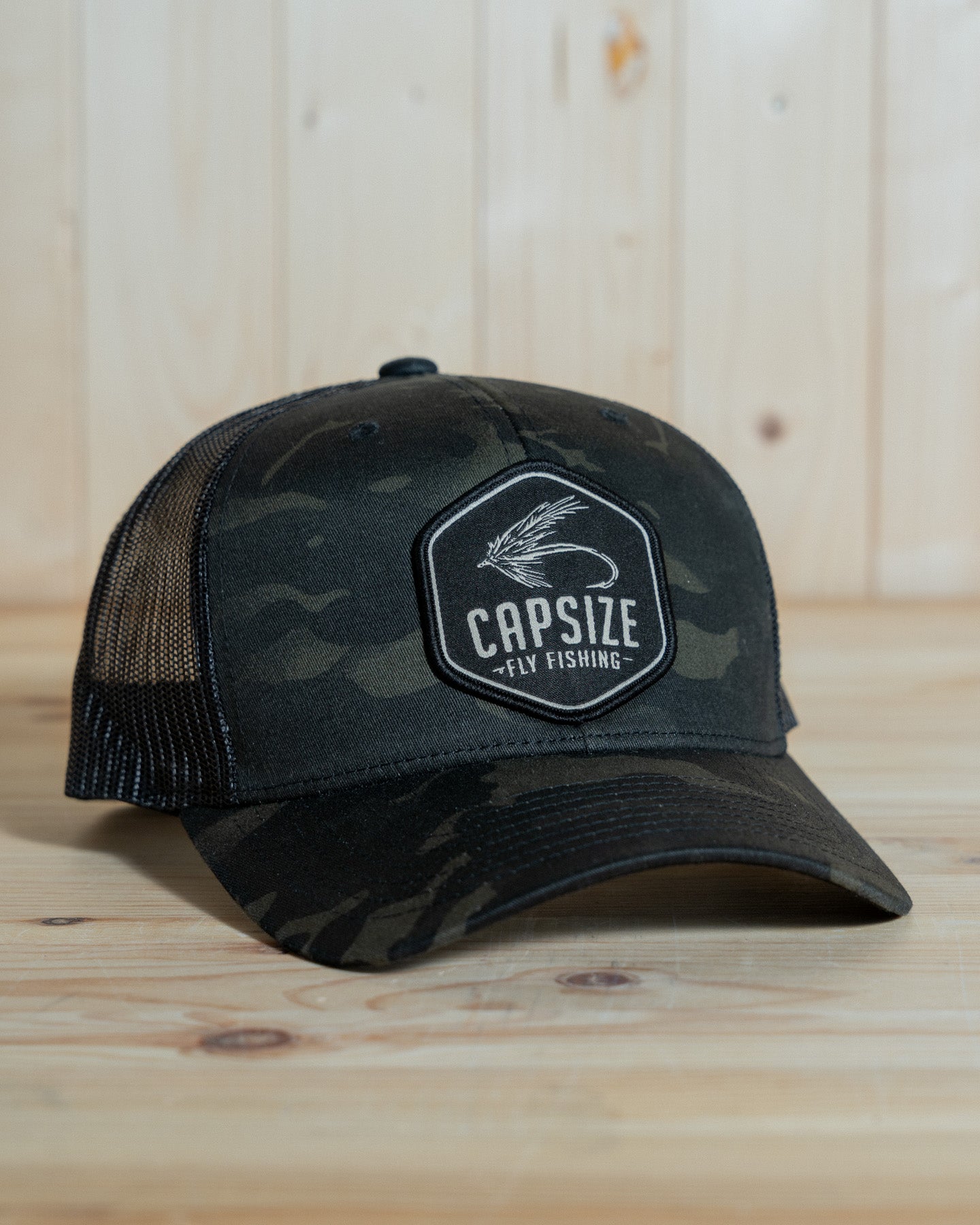 Casquette Pêche à la Mouche<br> Trucker Multicam Black Camo Mouche Sèche