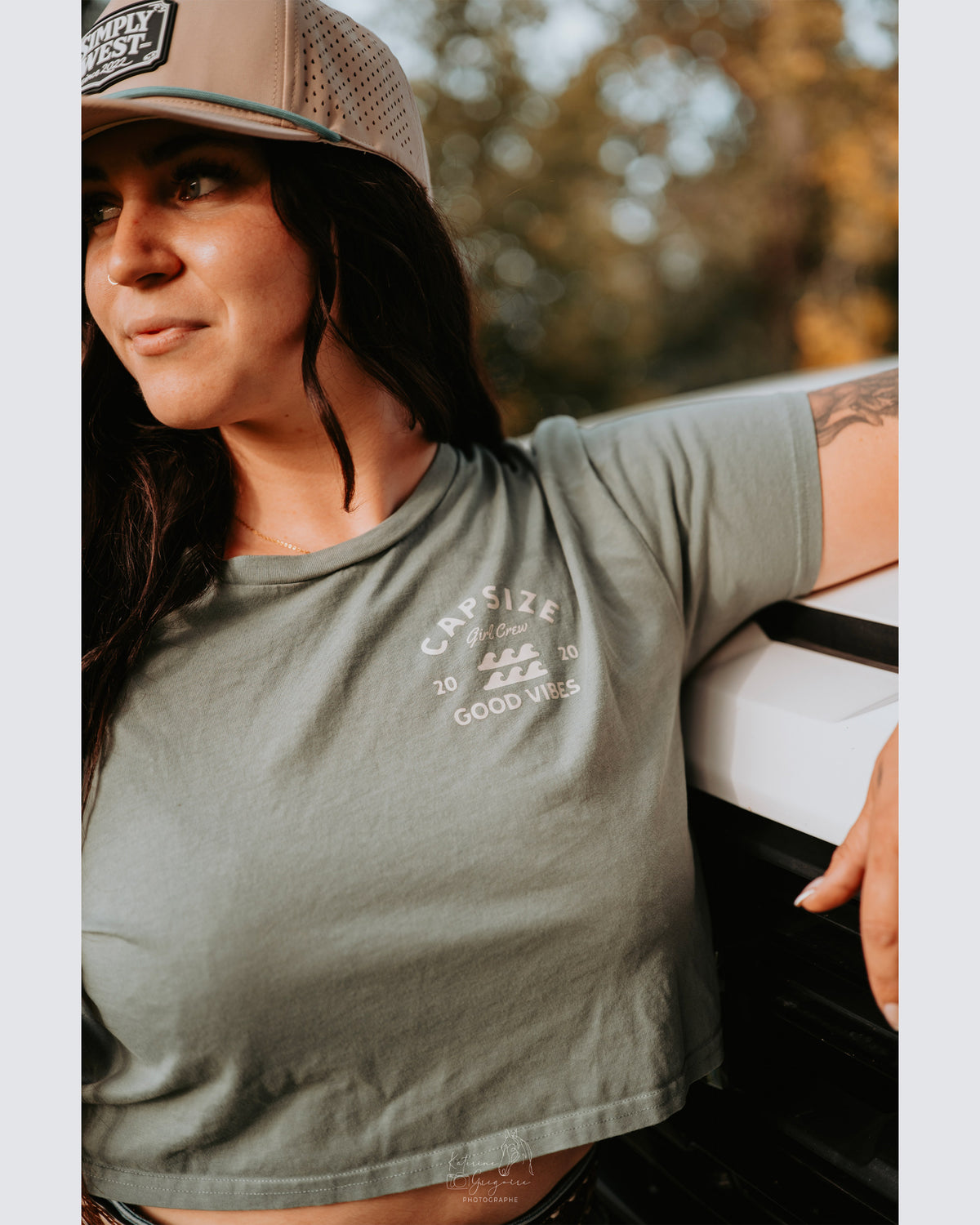 Women's T-Shirt | Girl Crew Crop Tee Sage