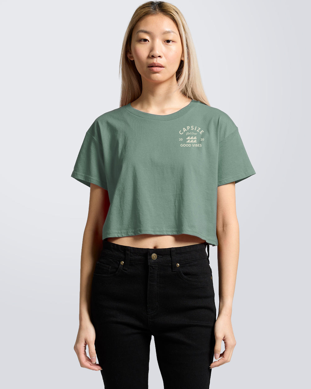 T-Shirt Femme<br> Le Crop Tee Girl Crew Sauge