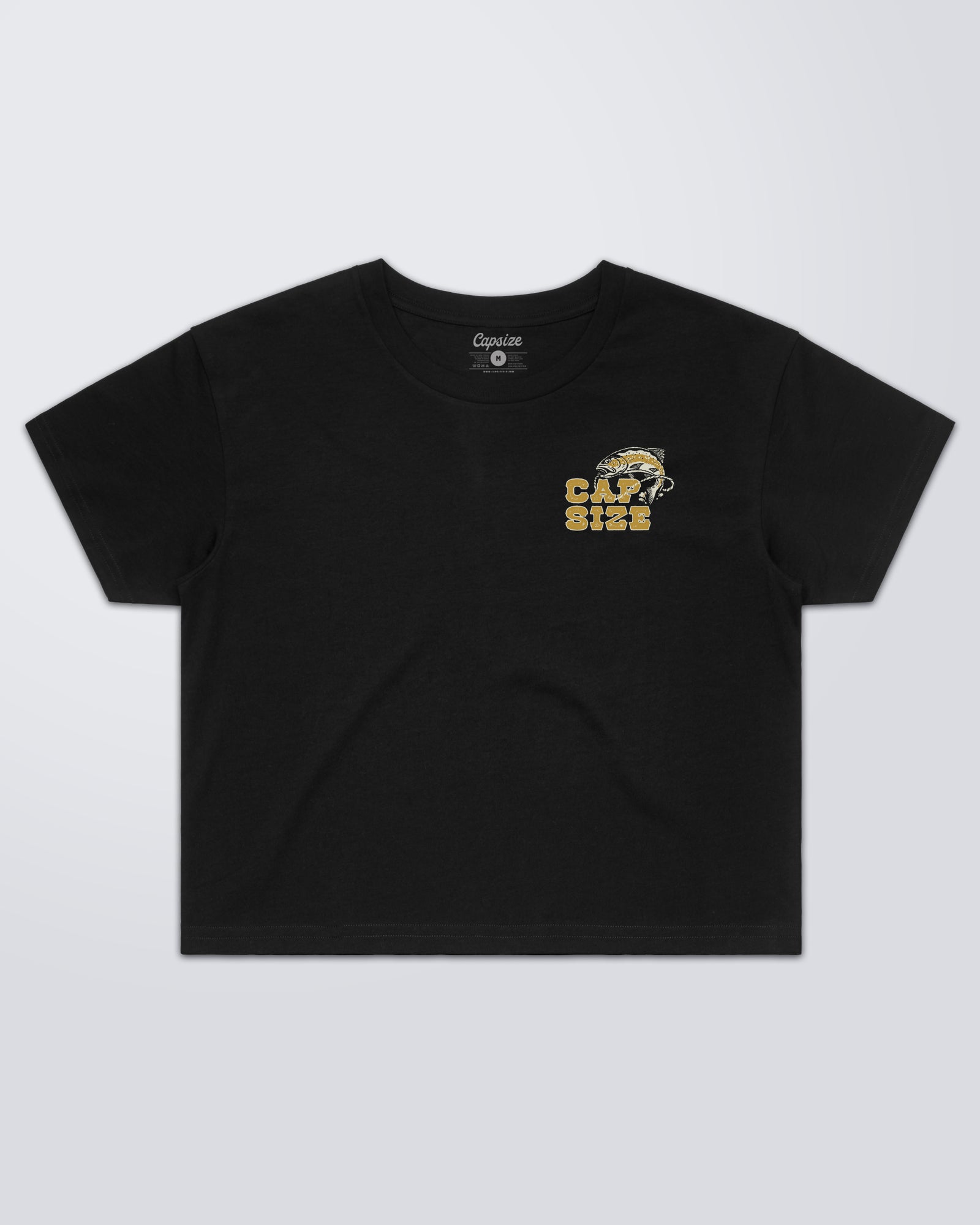 Women's T-Shirt | Indomptable Crop Tee Black - Capsize Fly Fishing