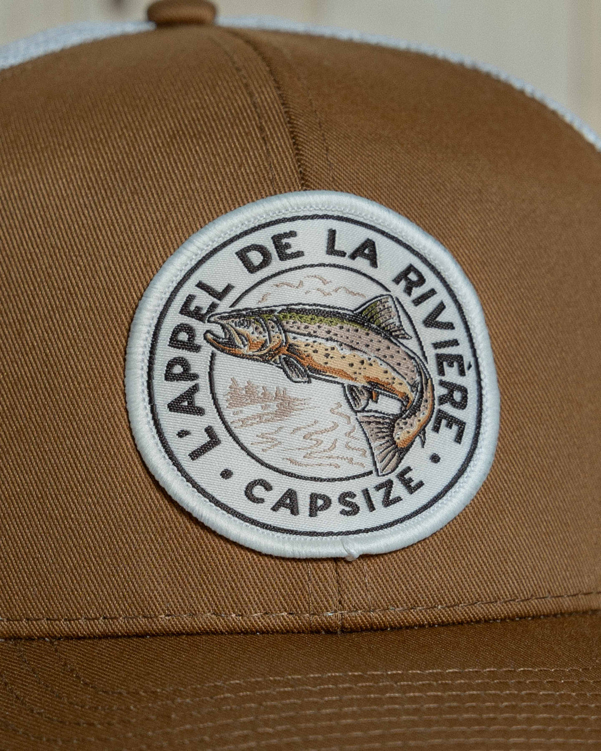 Casquette Pêche à la Mouche&lt;br&gt; Trucker Caramel L&#39;Appel de la Rivière