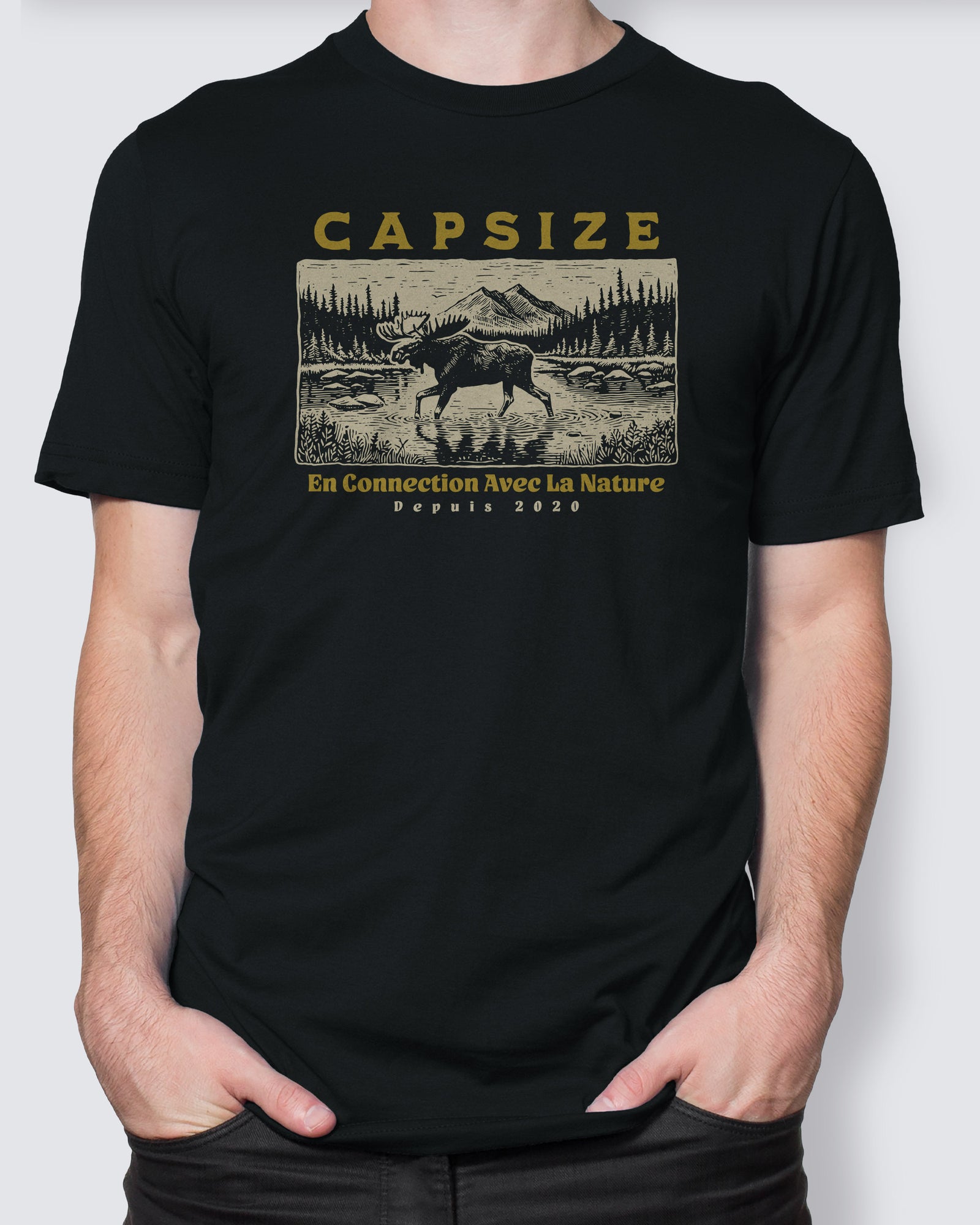 Fly Fishing T-Shirt | Moose Black