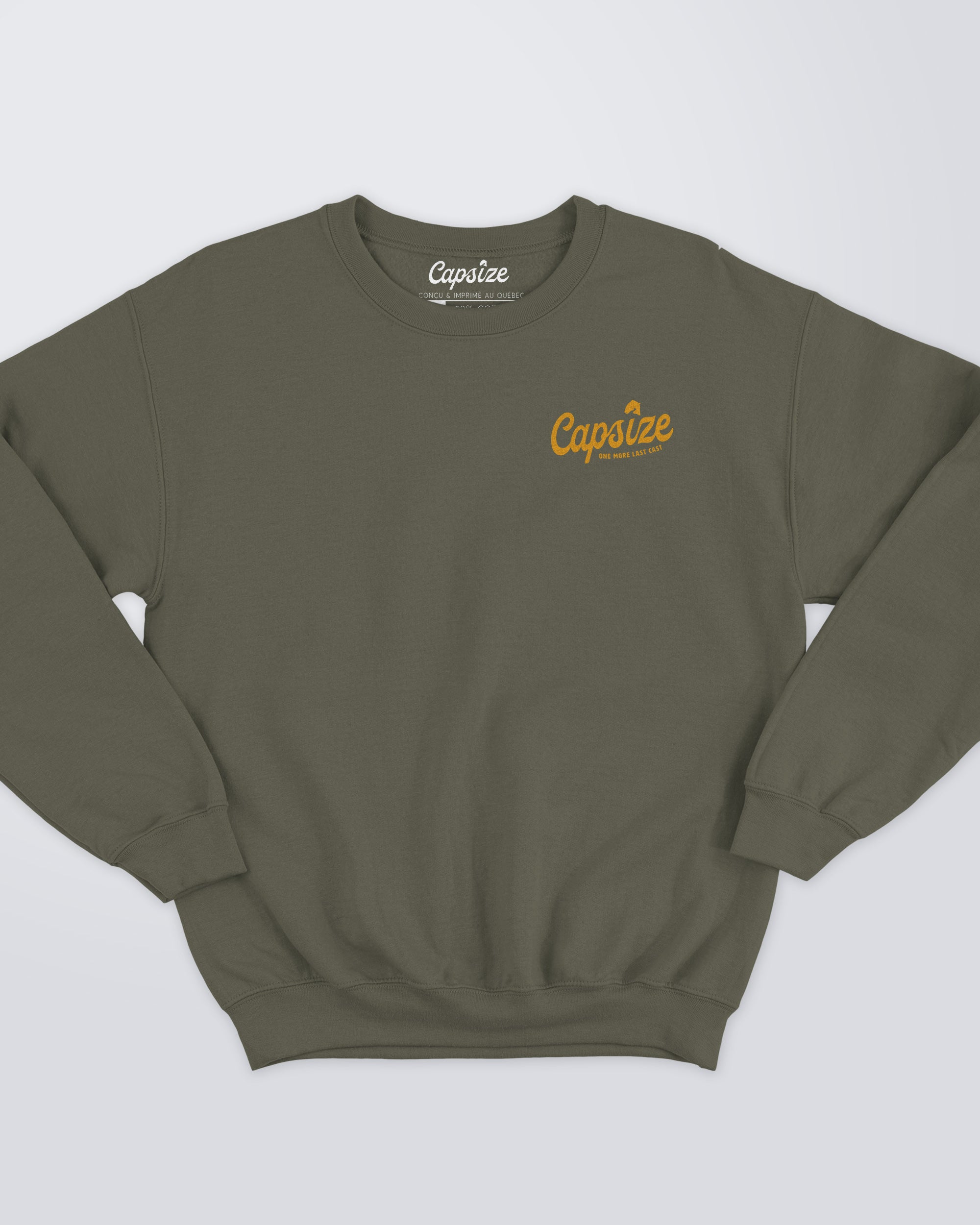 Fly Fishing Sweatshirt | One More Last Cast Military Green