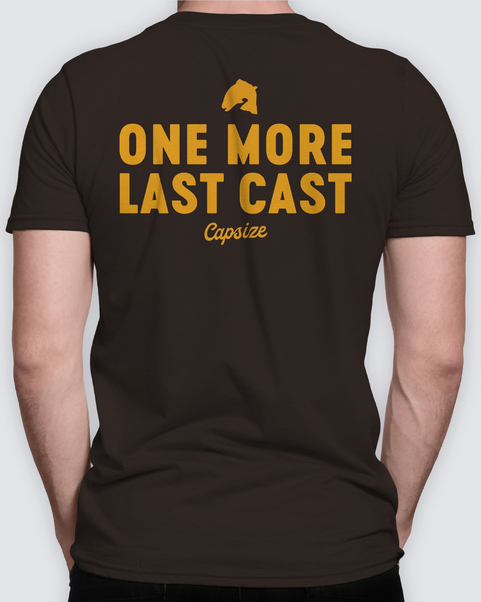 Fly Fishing T-Shirt | One More Last Cast Dark Brown