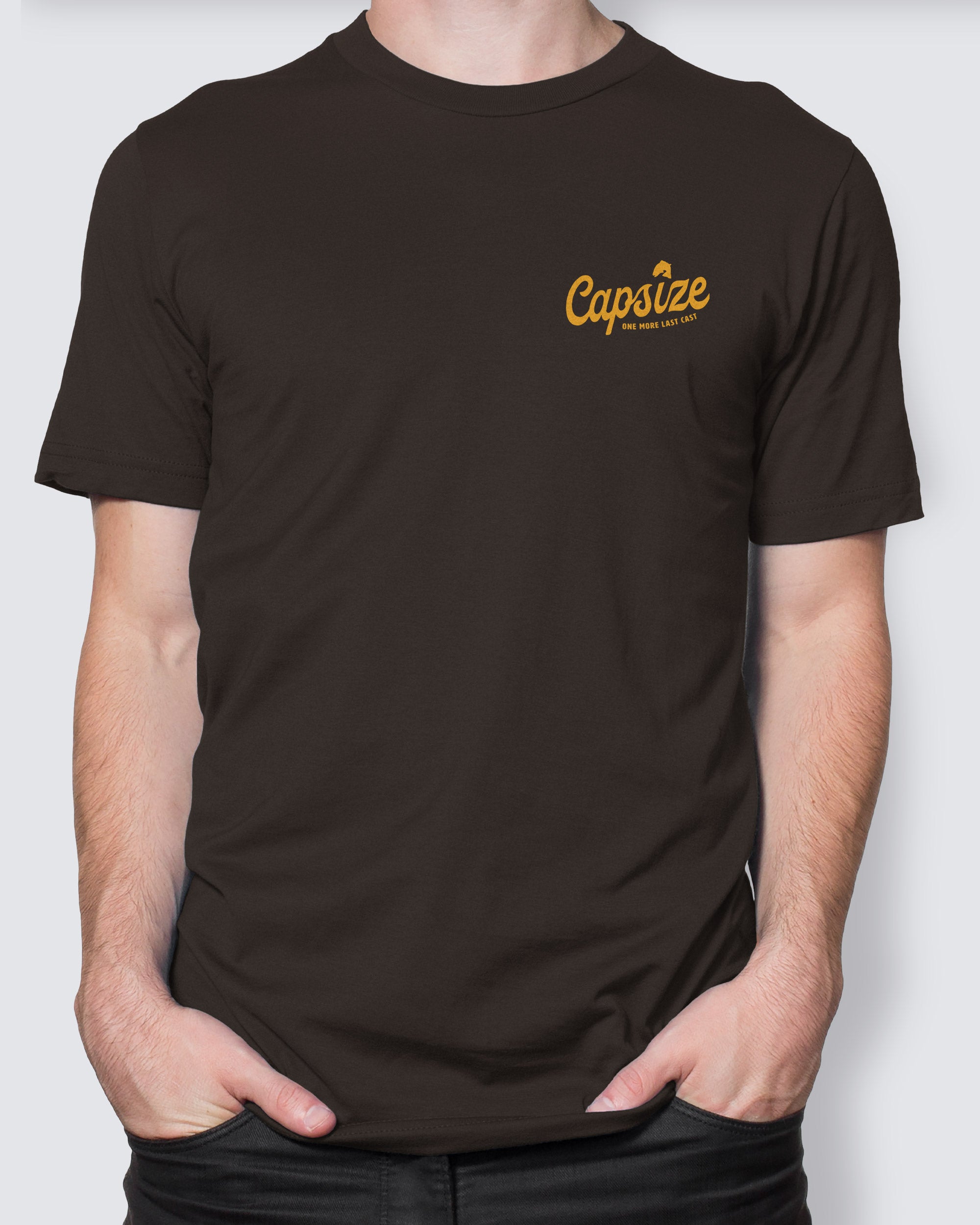 Fly Fishing T-Shirt | One More Last Cast Dark Brown