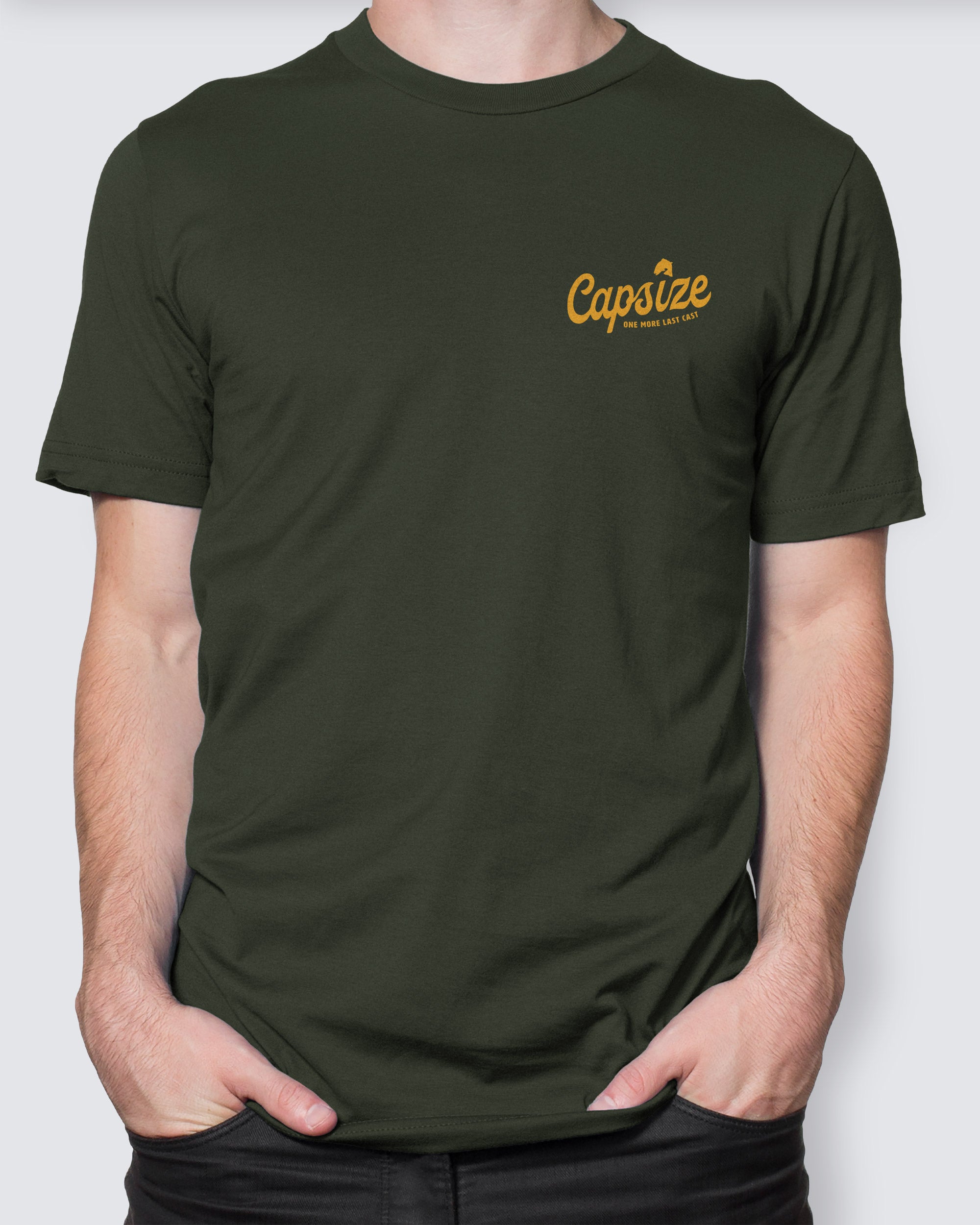 Fly Fishing T-Shirt | One More Last Cast Forest Green