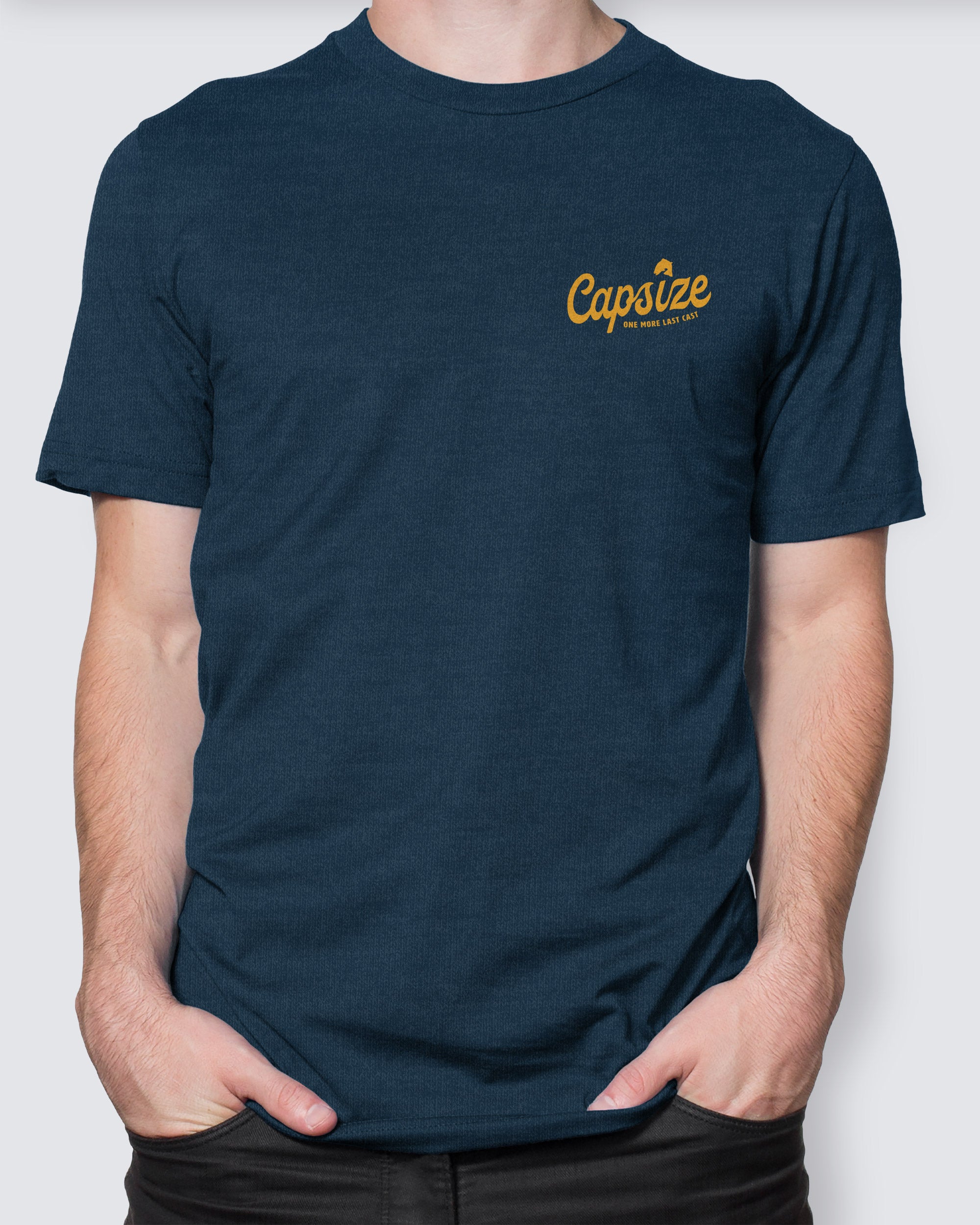 Fly Fishing T-Shirt | One More Last Cast Navy Heather