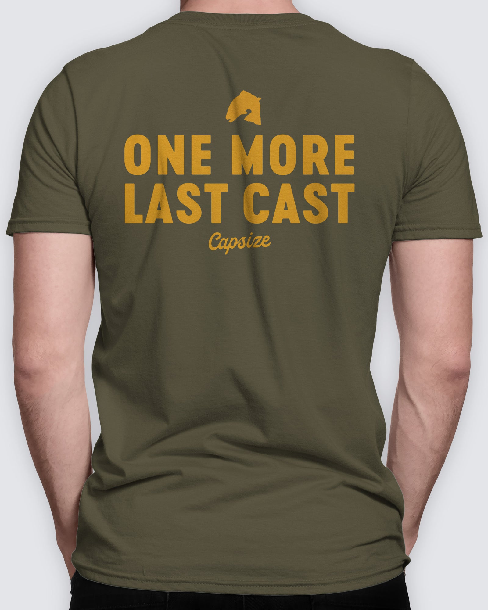 Fly Fishing T-Shirt | One More Last Cast Olive - Capsize Fly Fishing
