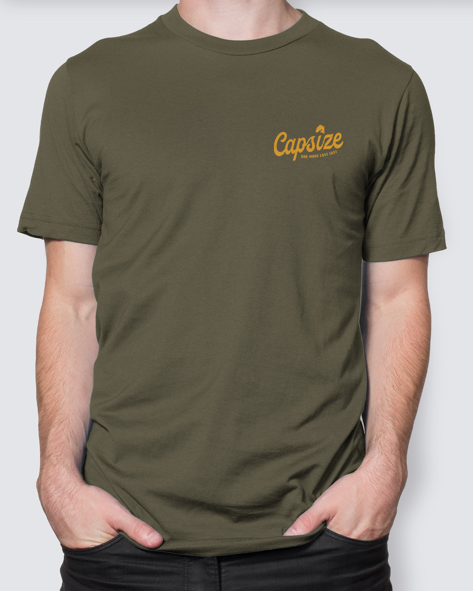 Fly Fishing T-Shirt | One More Last Cast Olive - Capsize Fly Fishing