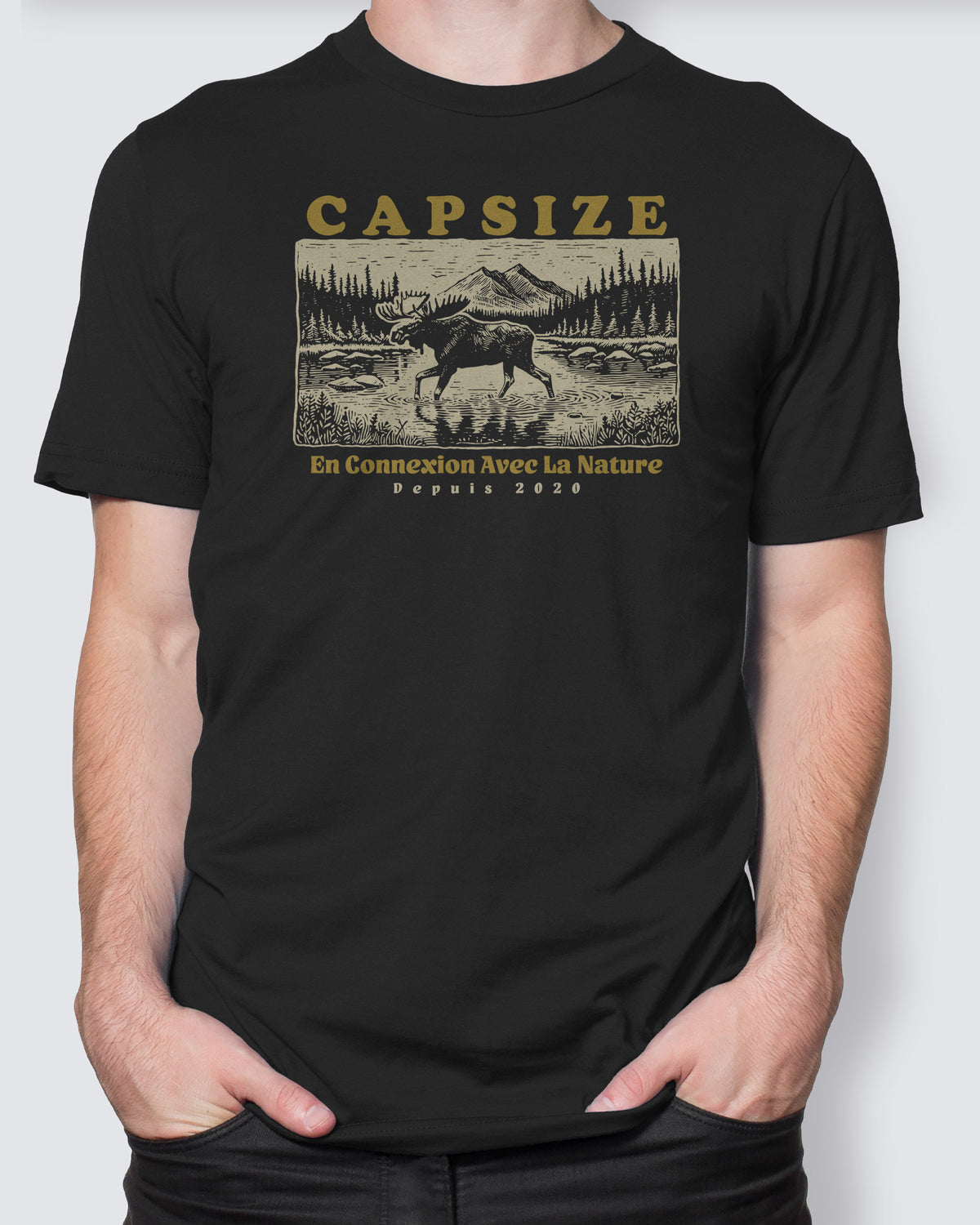 T-Shirt Pêche à la Mouche<br> Orignal En Connection avec la Nature