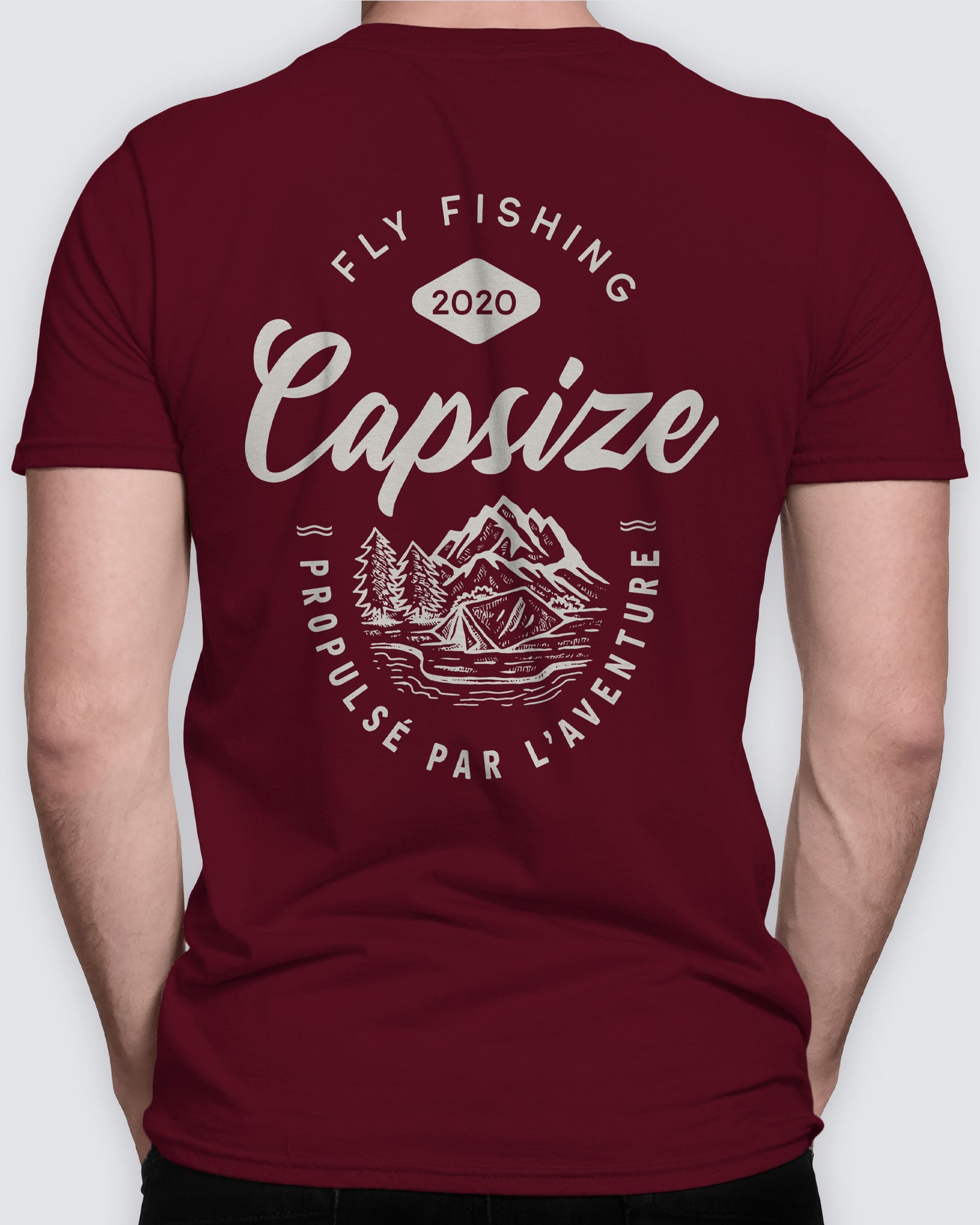 Fly Fishing T-Shirt | Propulsé par l'Aventure Maroon