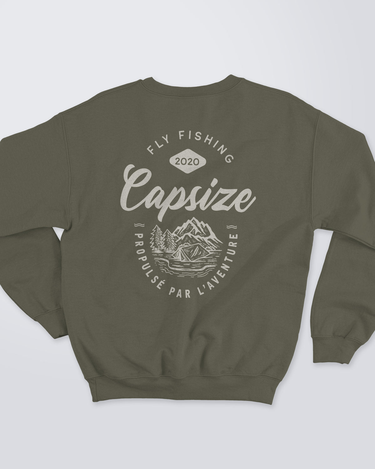 Fly Fishing Sweatshirt | Propulsé Par l&#39;Aventure Military Green