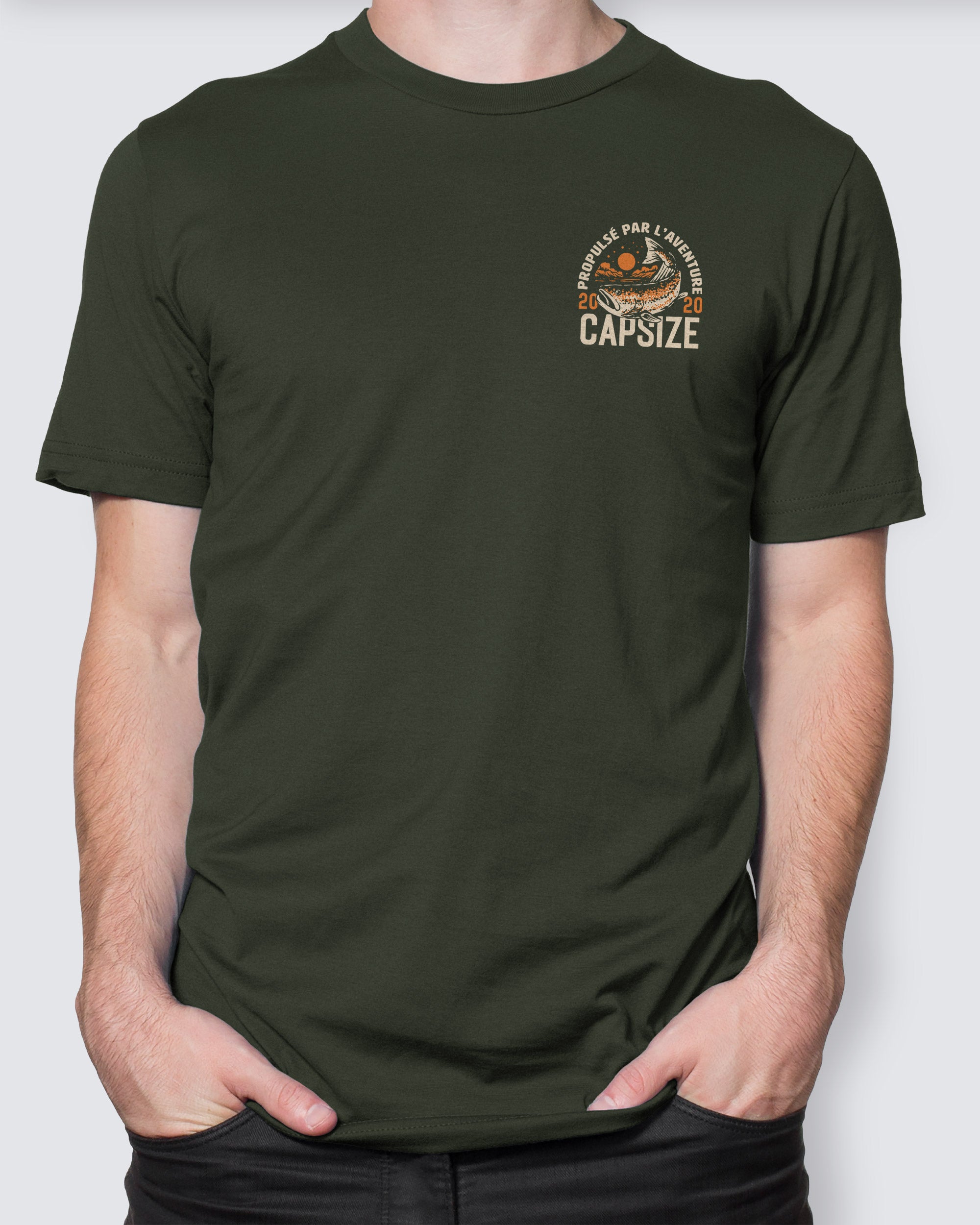 Fly Fishing T-Shirt | Autumn Salmon Forest Green