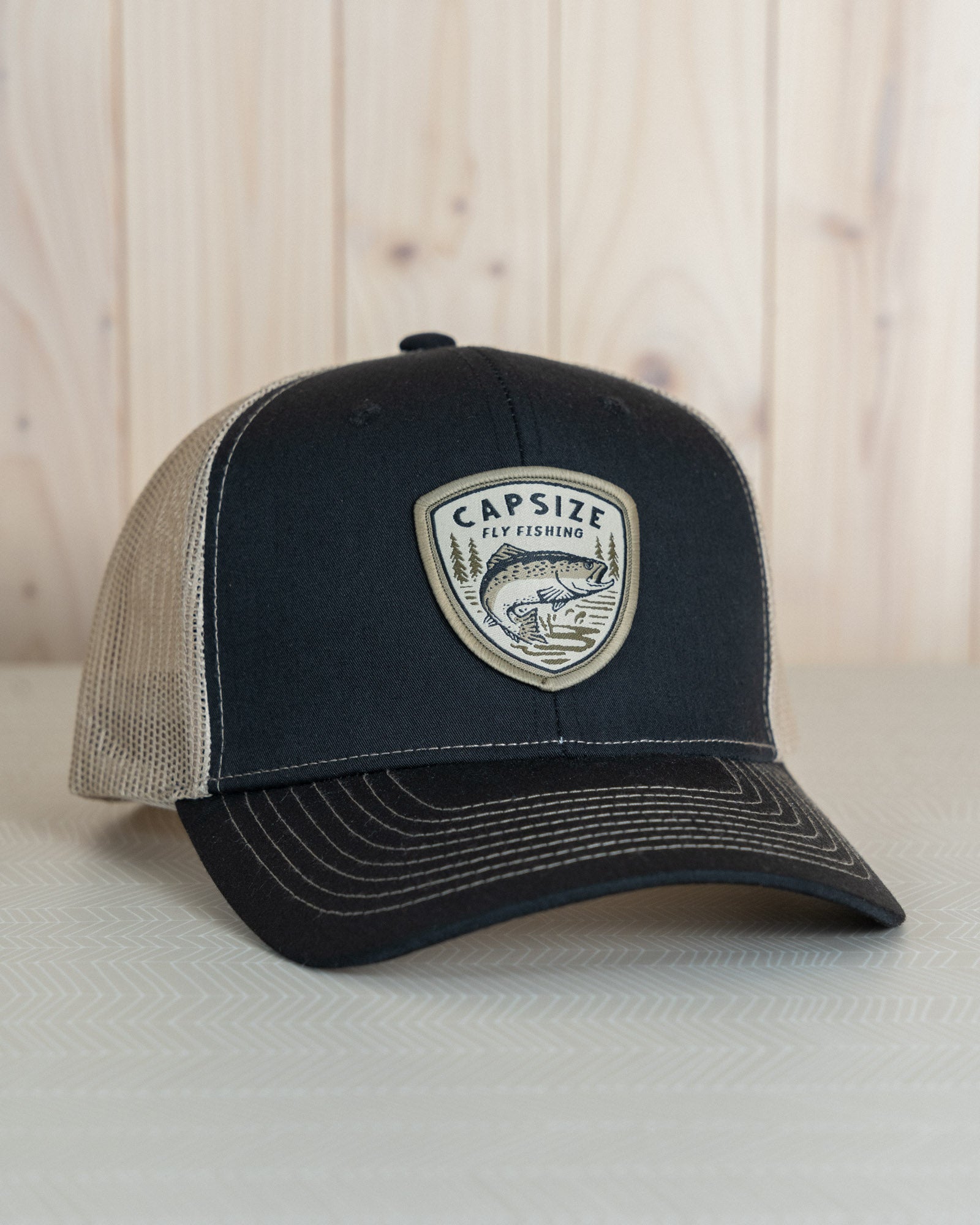 2 Lucky Fish Trucker Hat | It Set You Free Outdoors Trout Trucker Hats Dark Brown Trucker