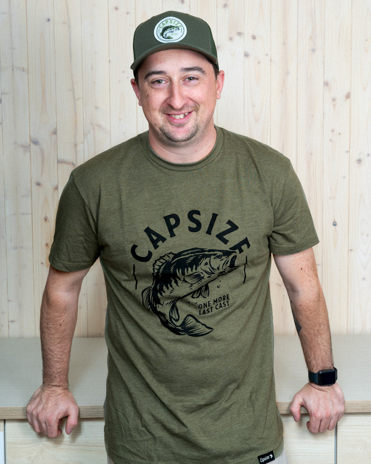 Fly Fishing Hat | Topwater Bass Olive Trucker - Capsize Fly Fishing