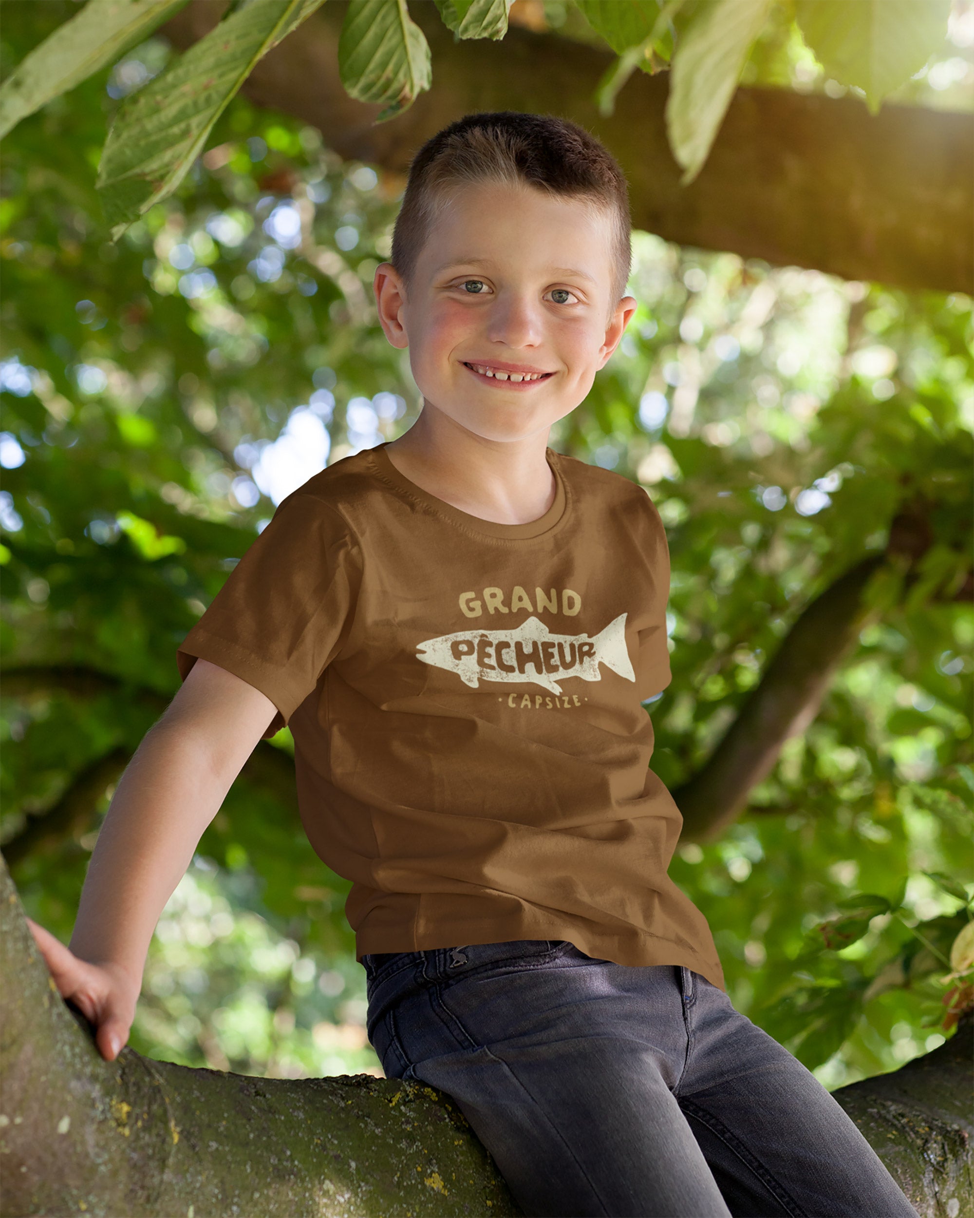 Kids Fishing T-Shirt | Grand Pêcheur Caramel