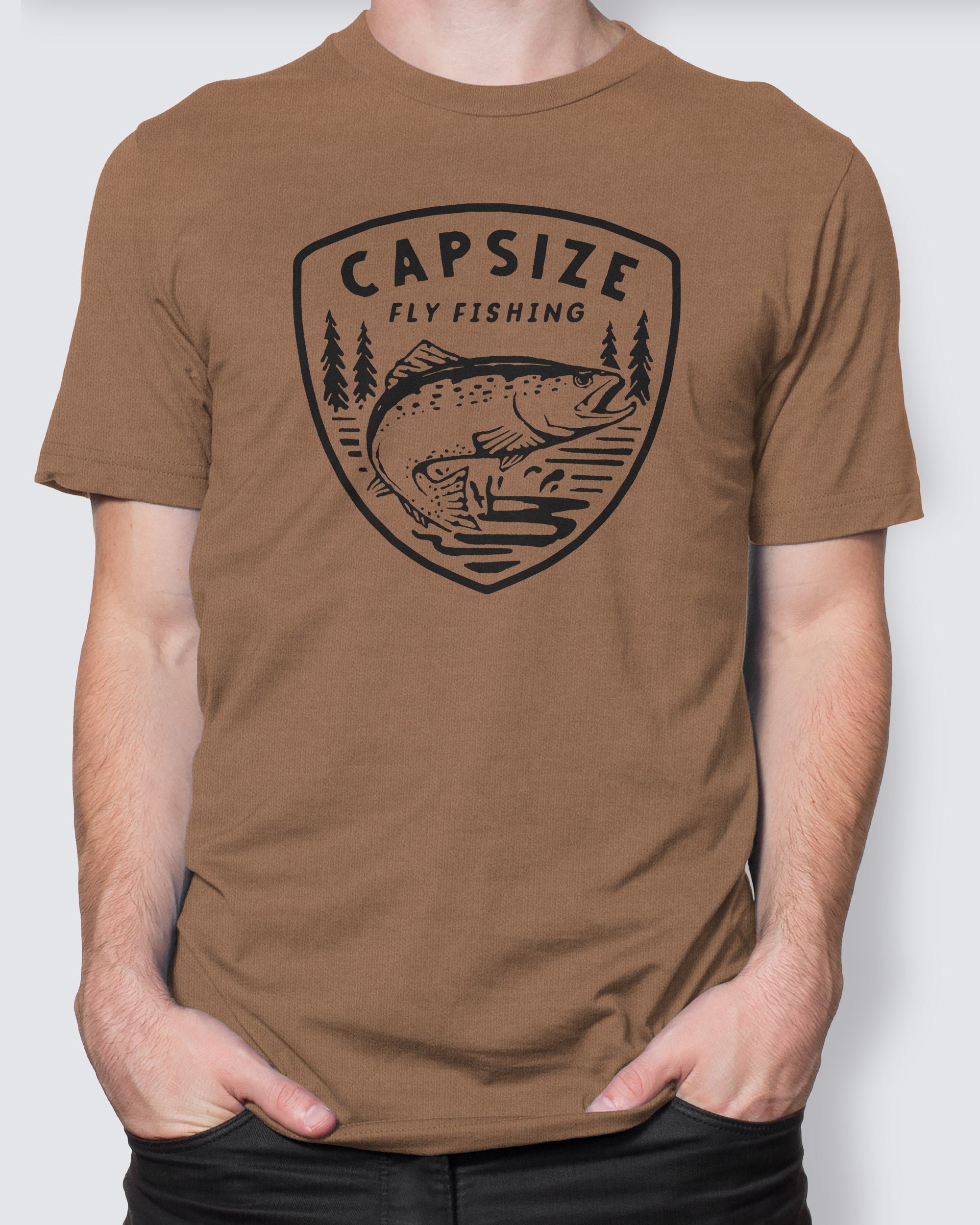 Fly Fishing T-Shirt | Vintage Trout Caramel