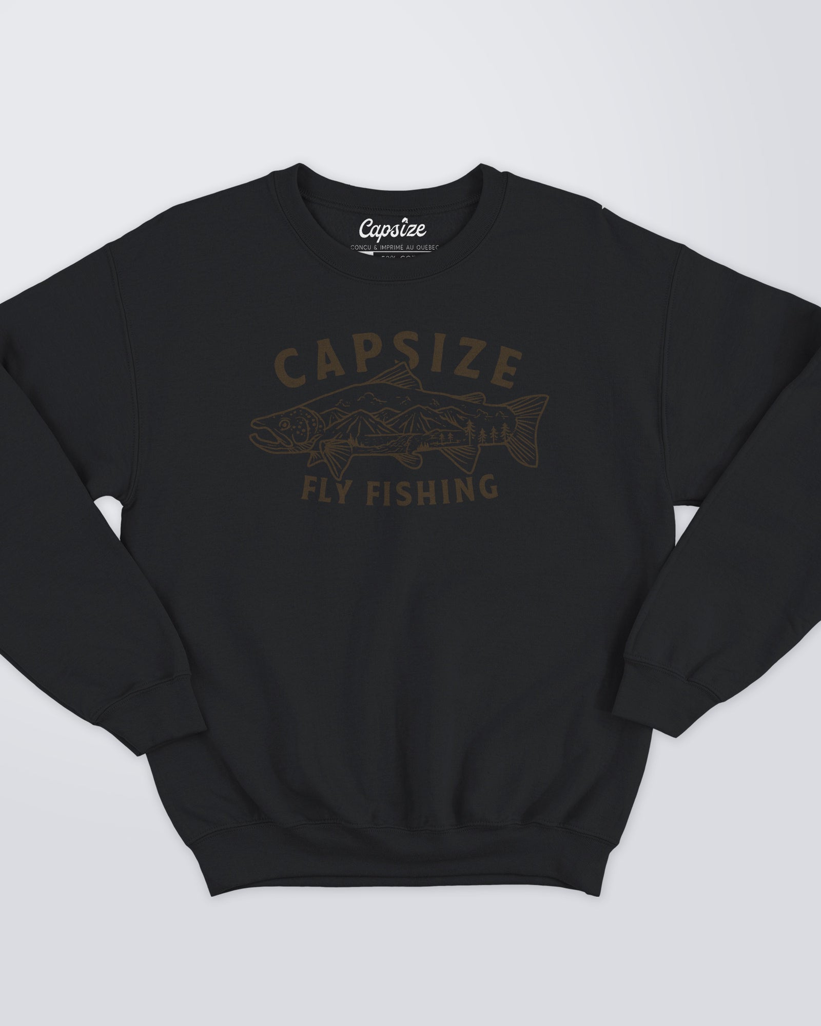 Fly Fishing Sweatshirt | Wild Salmon Black