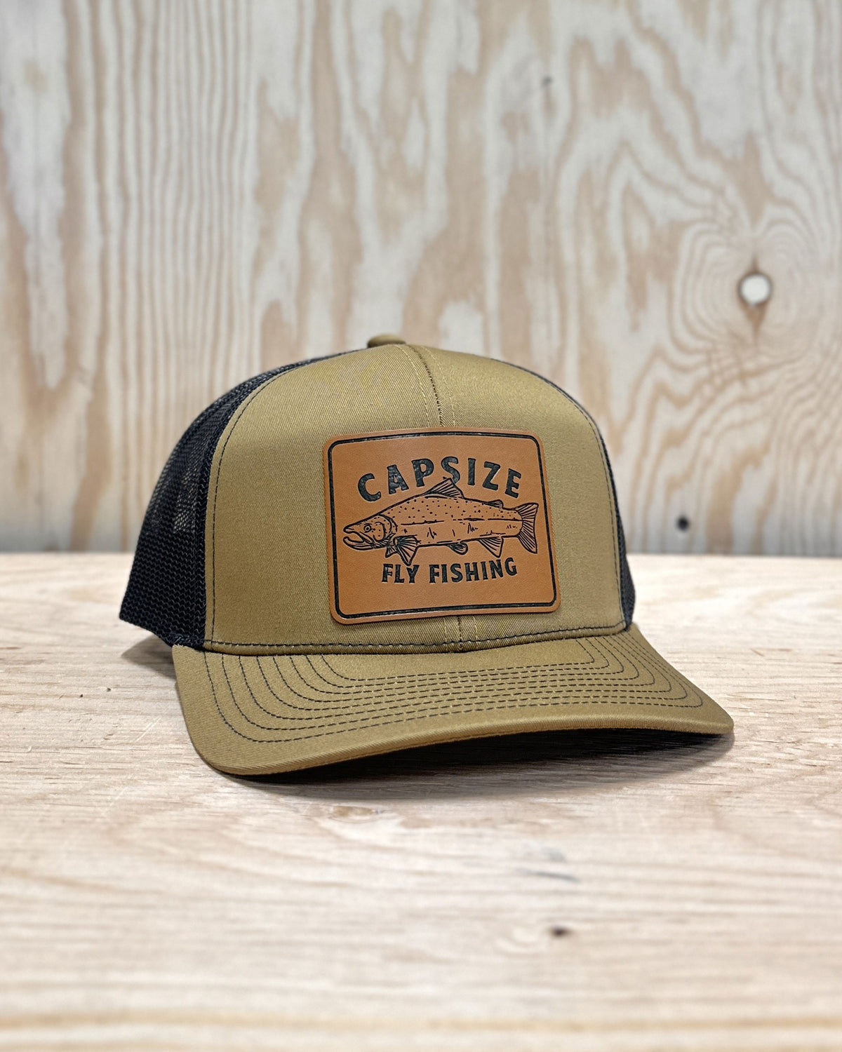 Casquette Pêche à la Mouche&lt;br&gt; Saumon Sauvage Cuir Buck