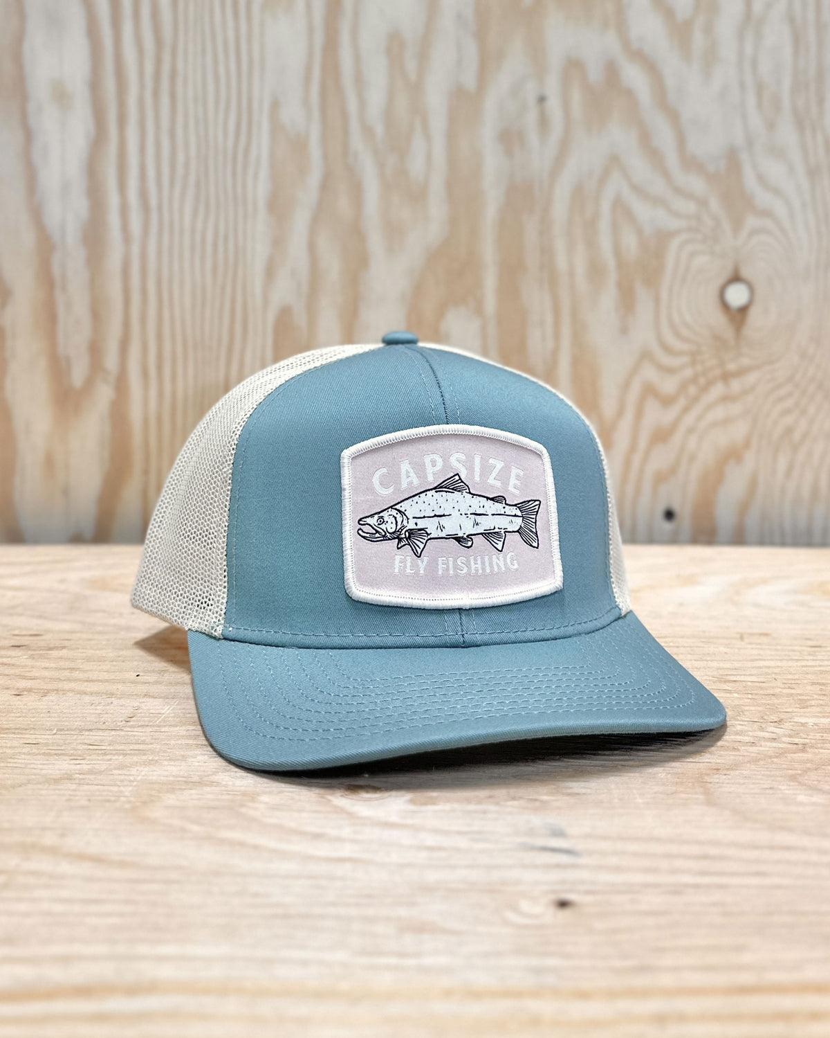 Casquette Pêche à la Mouche&lt;br&gt; Saumon Sauvage Trucker Bleu Fumée