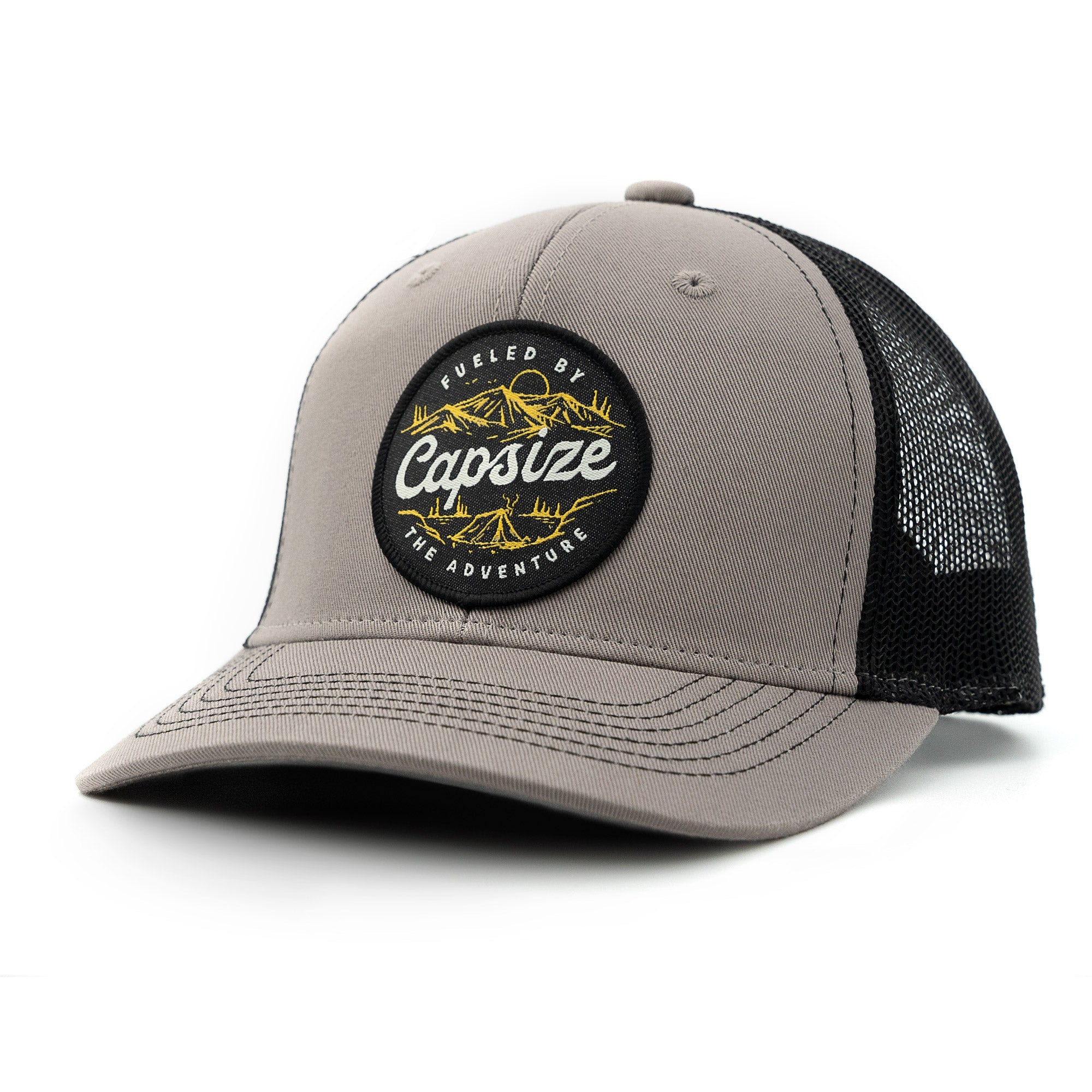 Kid Fishing Hat | Fueled By The Adventure Gray Trucker - Capsize Fly Fishing